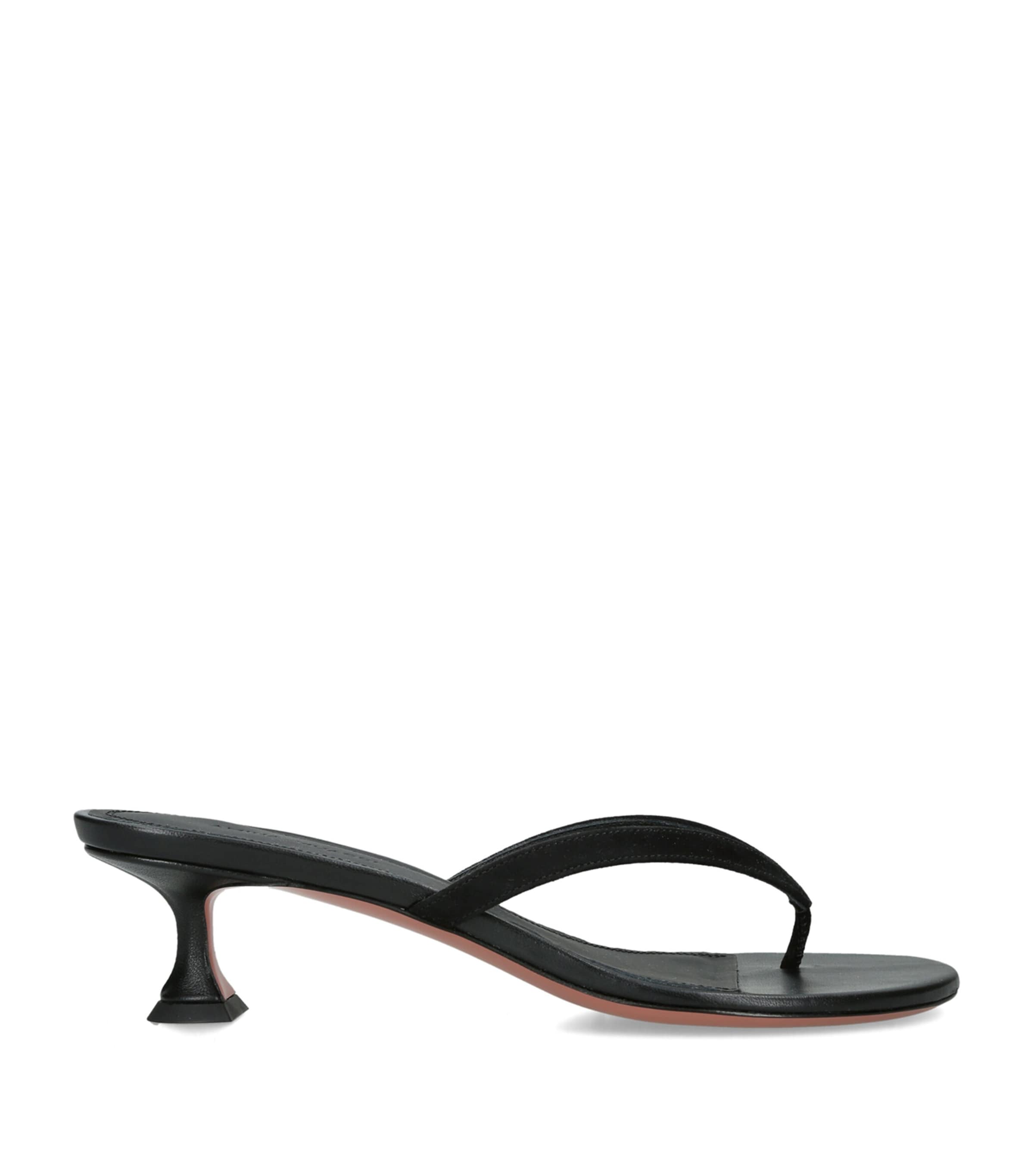 Amina Muaddi Suede Juliette Sandals 45 Black