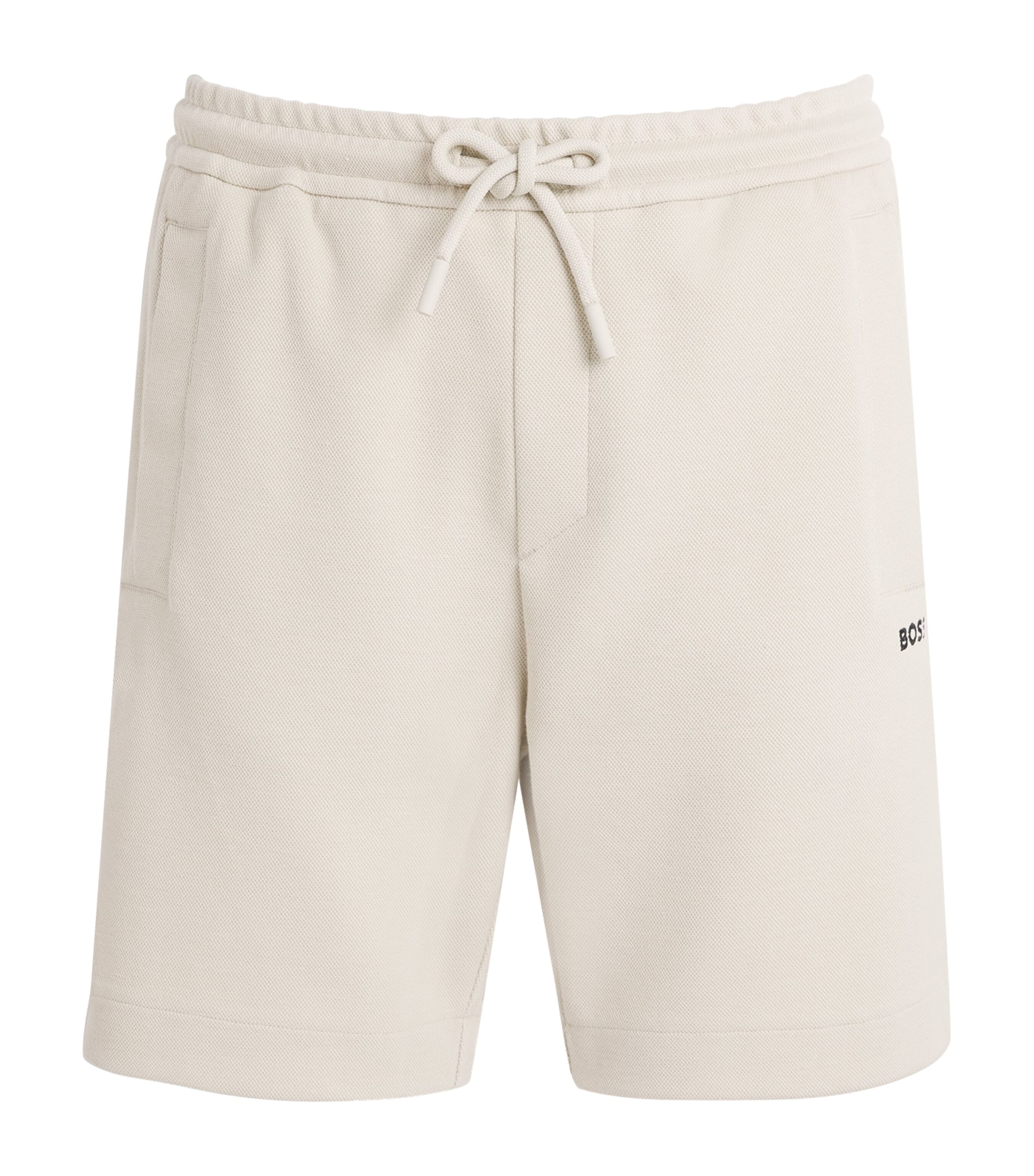 BOSS Mens Cotton-Blend Union Shorts Light Beige