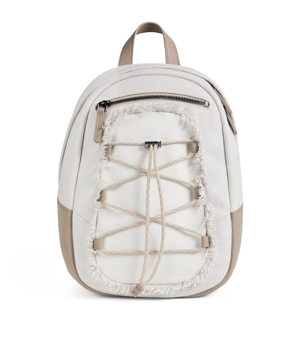 Nylon and Lamé Leather Backpack