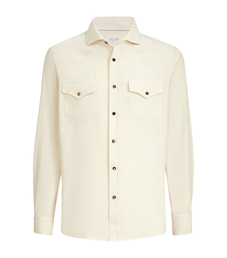 Brunello Cucinelli Mens Cotton Western Shirt
