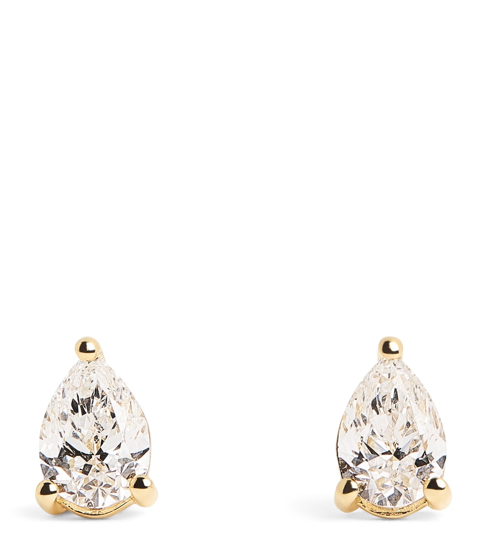 Yellow Gold and Diamond Pear Stud Earrings (1.00ctw)
