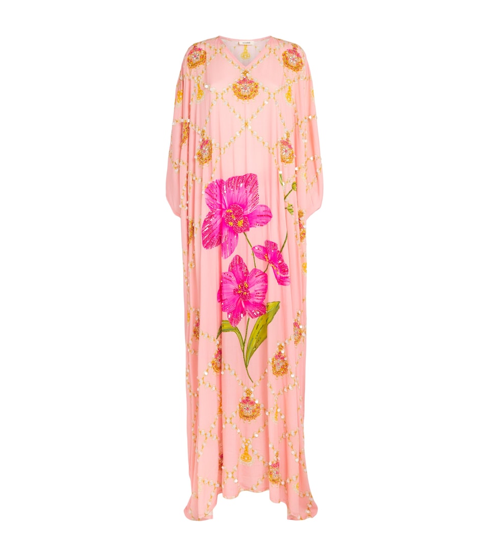 Verandah Womens Embellished Orchard Kaftan Maxi Dress Orchid,jhmka & Pearl