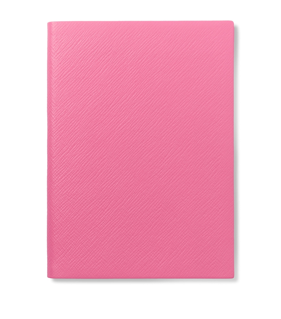 Smythson Leather Soho Notebook Flamingo
