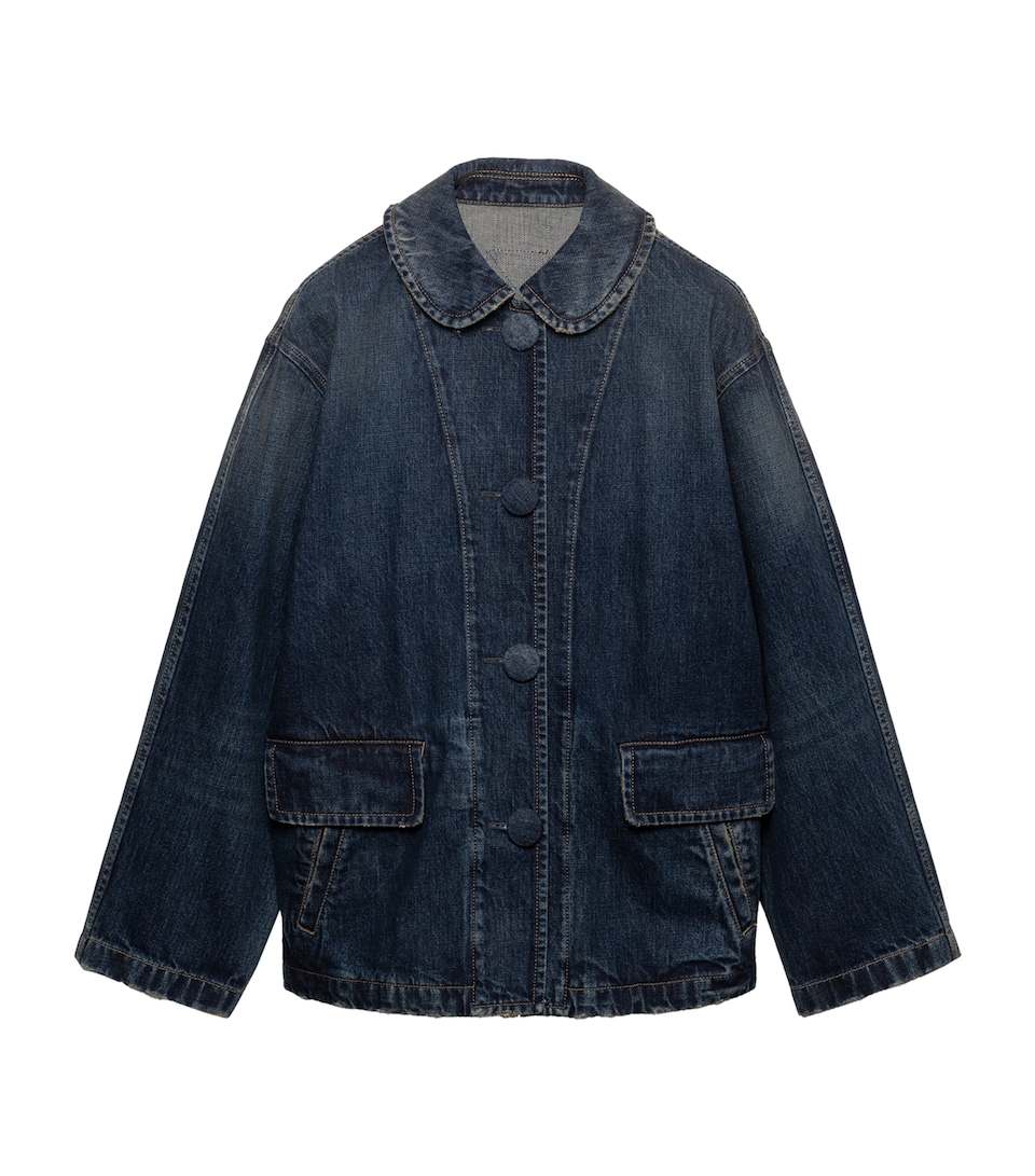 Washed Blouson Denim Jacket