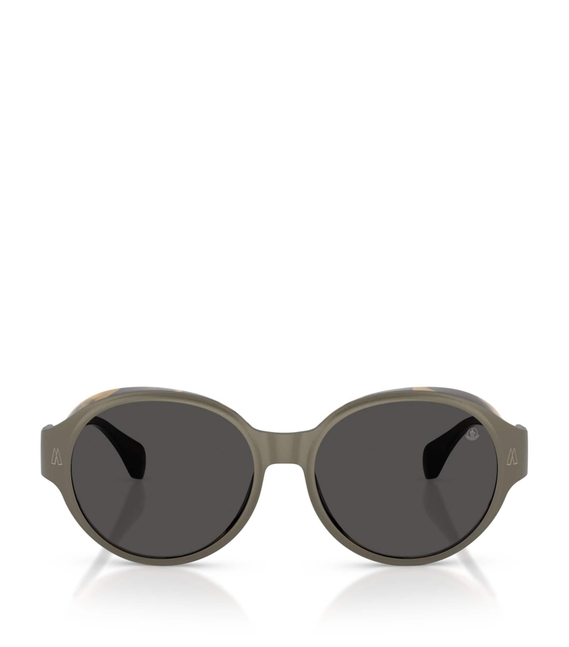 Moncler Titanium Auros Round Sunglasses Grey