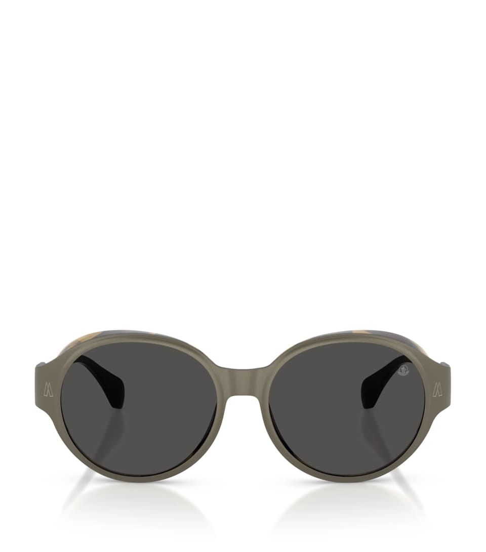 Moncler Titanium Auros Round Sunglasses Grey