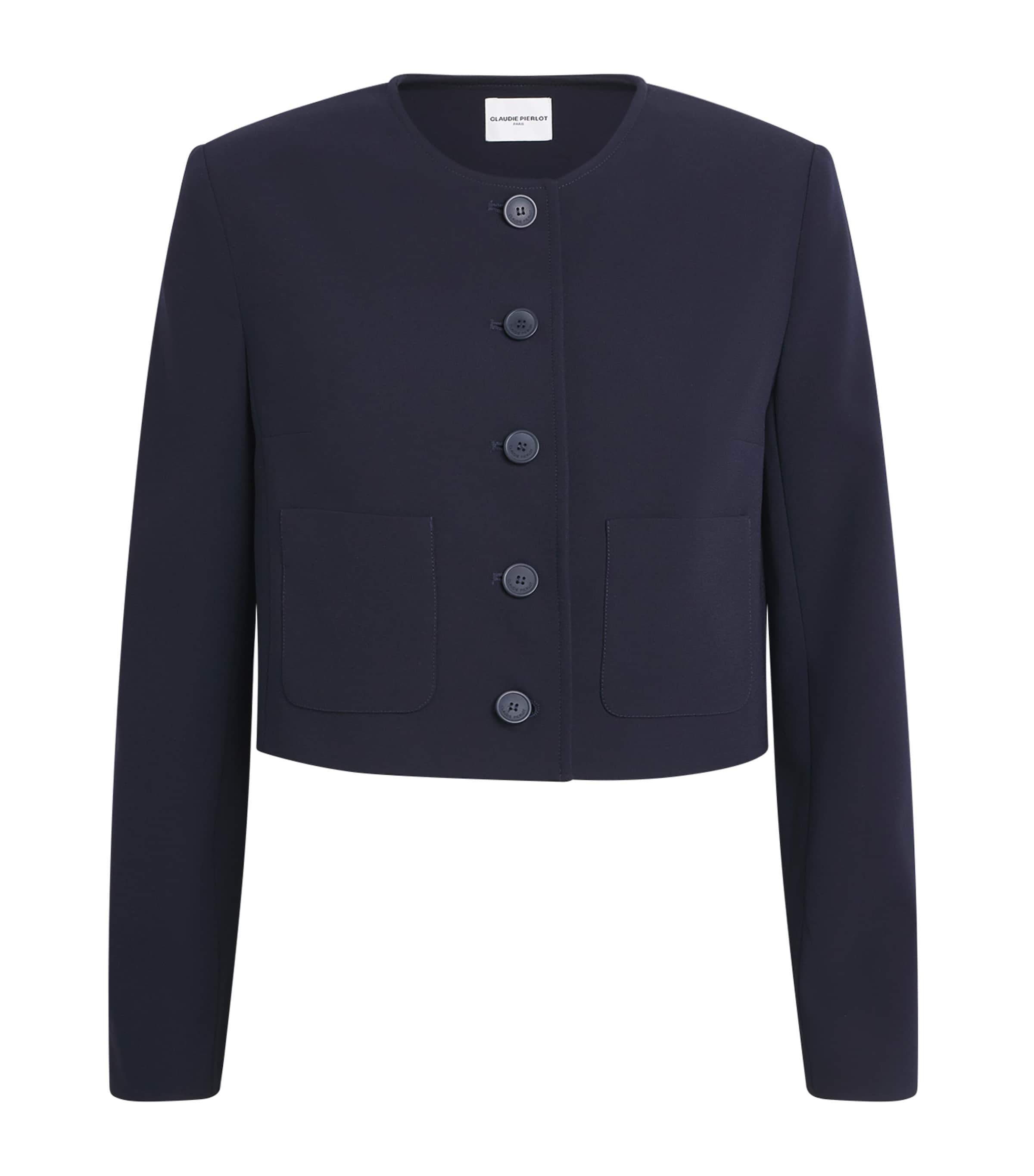 Claudie Pierlot Womens Round-Neck Cardigan Navy