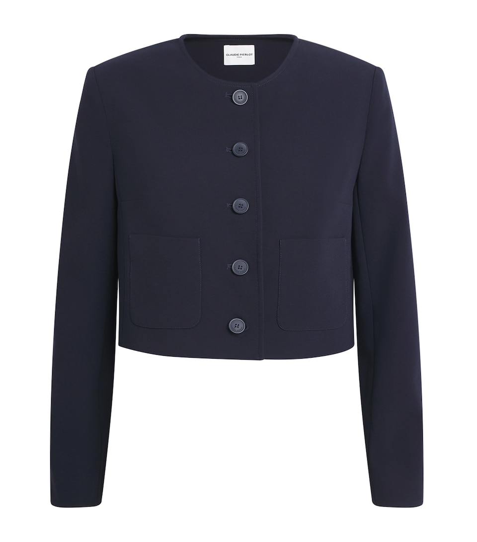 Claudie Pierlot Womens Round-Neck Cardigan Navy