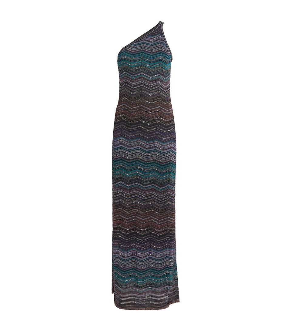 Sequinned Zigzag Midi Dress