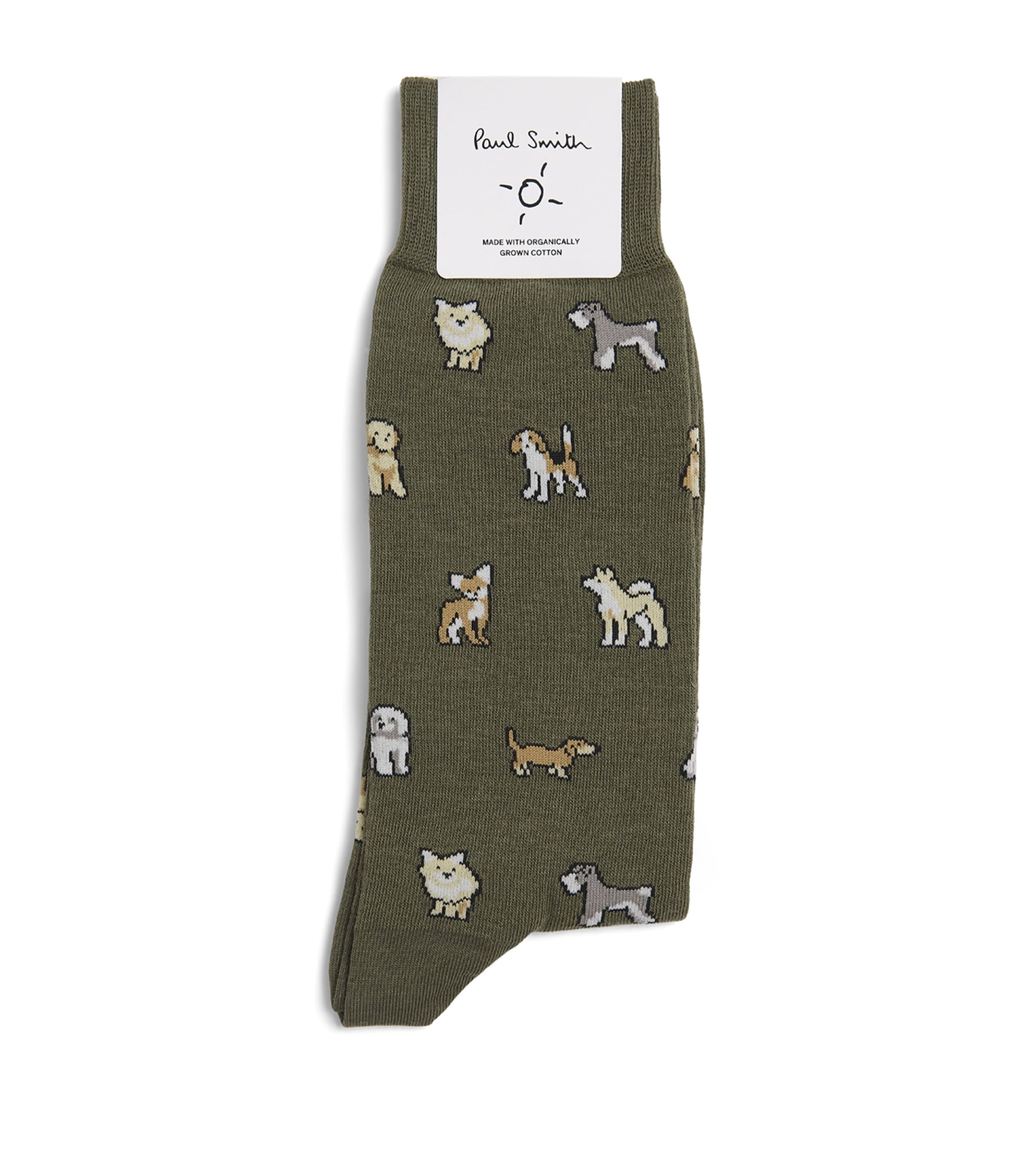 Paul Smith Mens Dog Socks Green