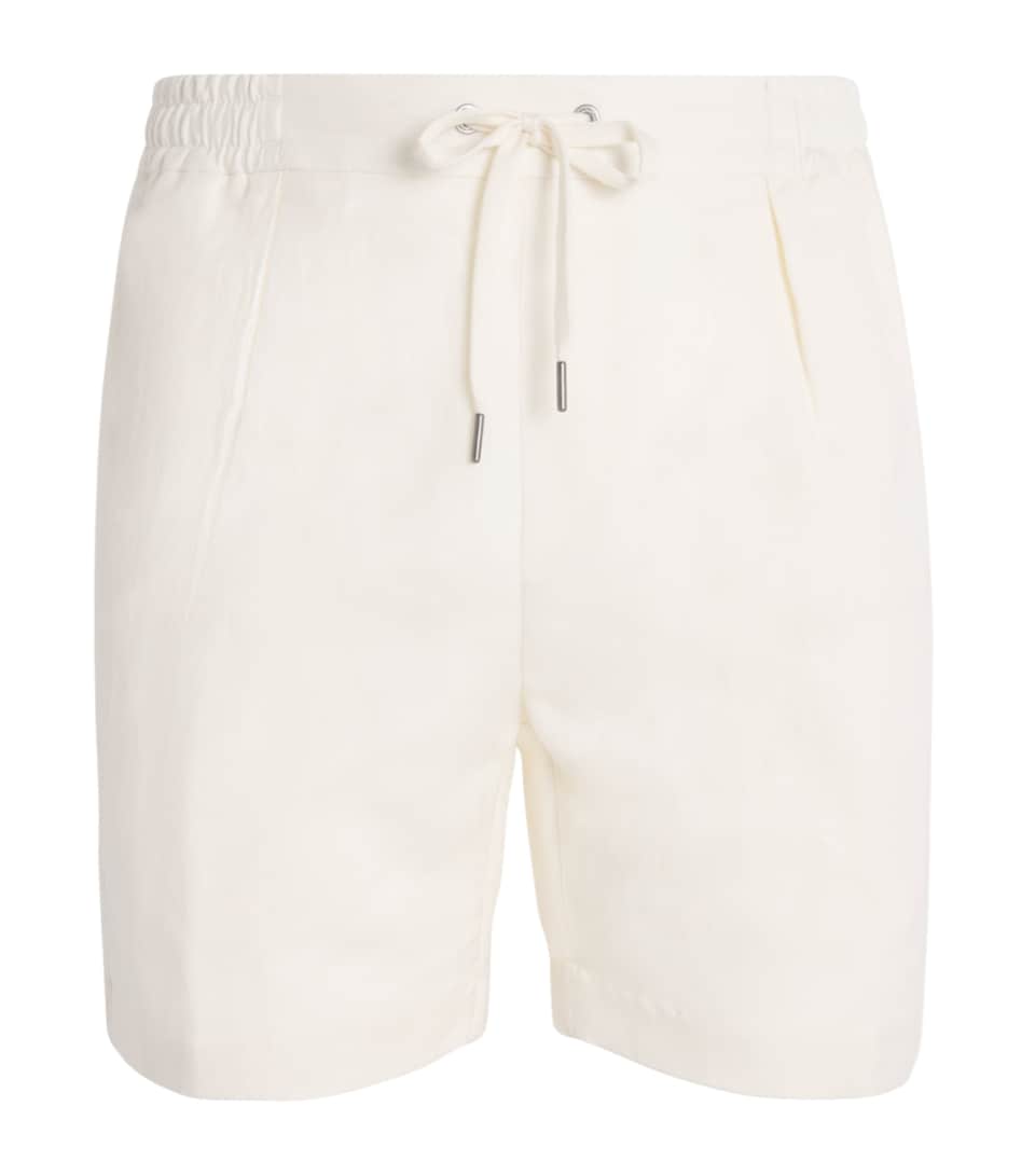 Silk-Linen Drawstring Shorts