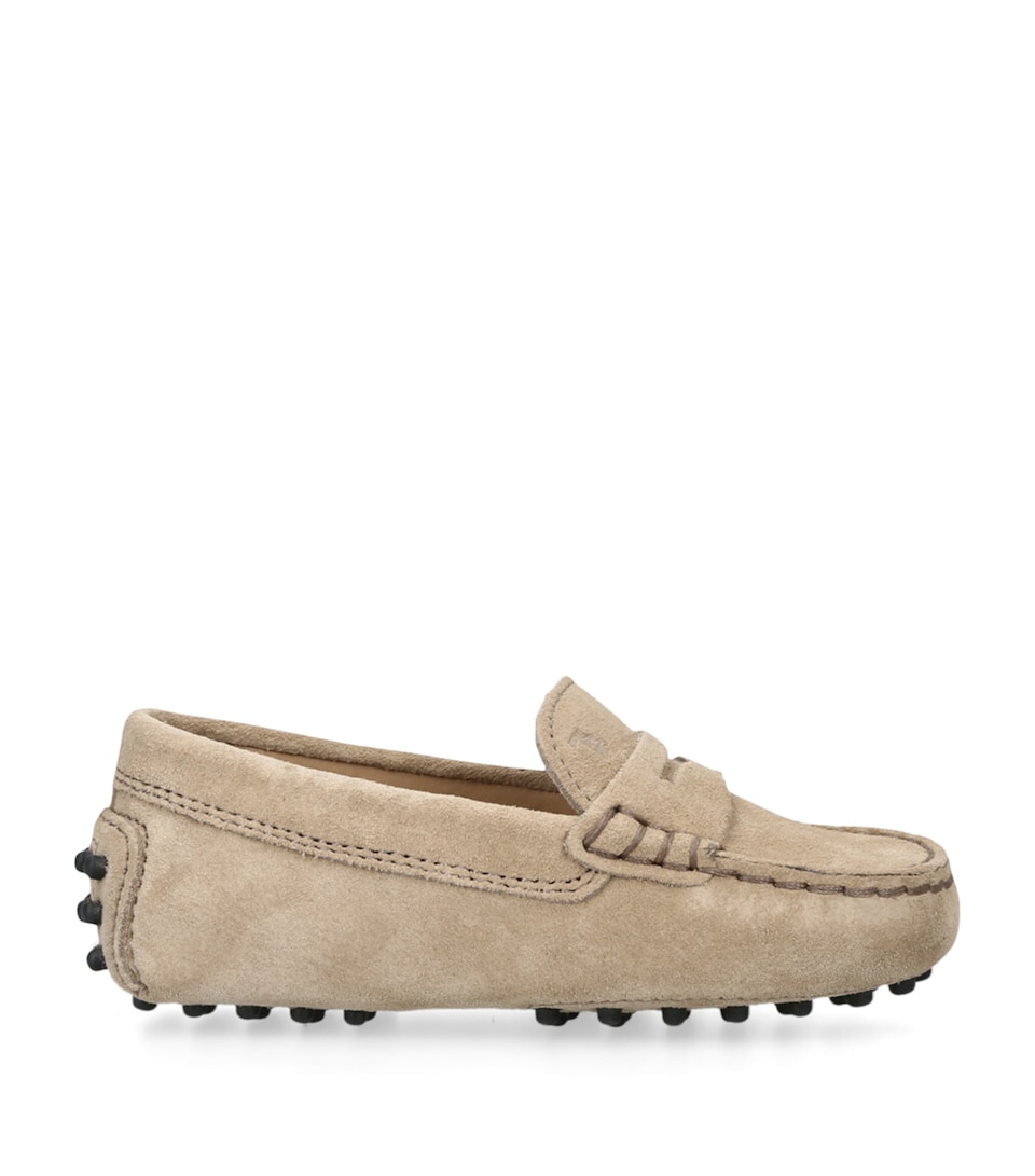 Tod's Suede Gommini Loafers Taupe