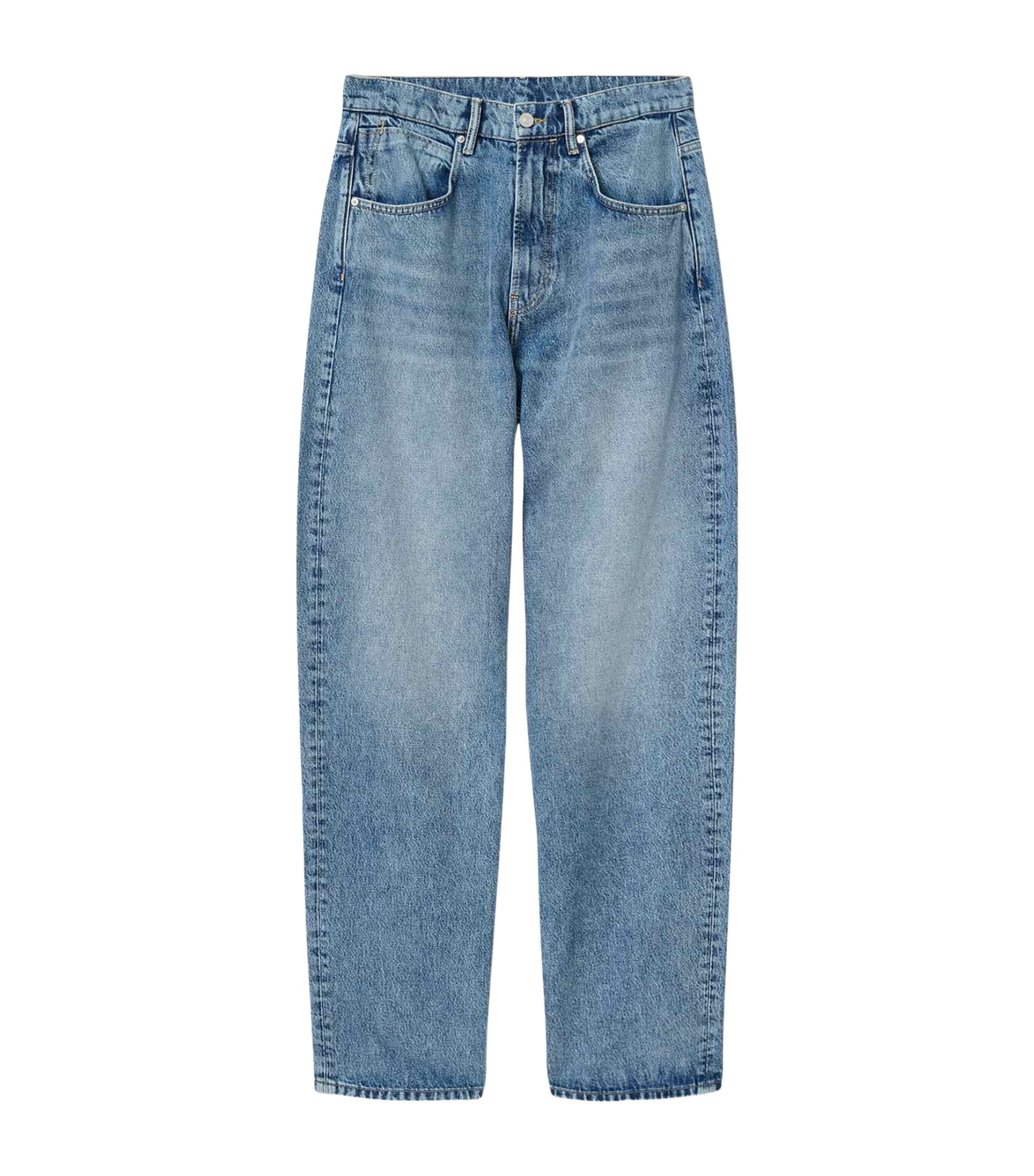 AllSaints Mens Rivet Straight Jeans Light Indigo