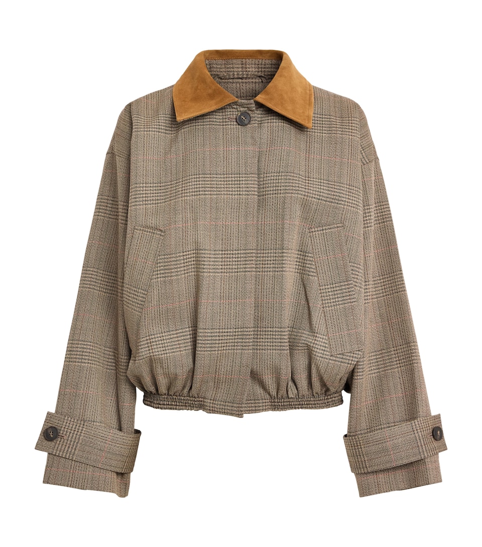 Róhe Womens Virgin Wool Suede-Collar Blouson Jacket Of Wls