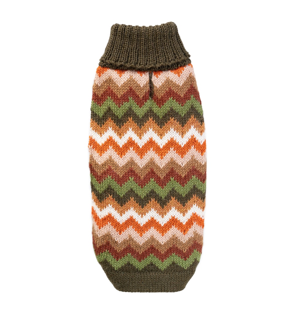 Alpaca-Blend Forest Chevron Dog Sweater