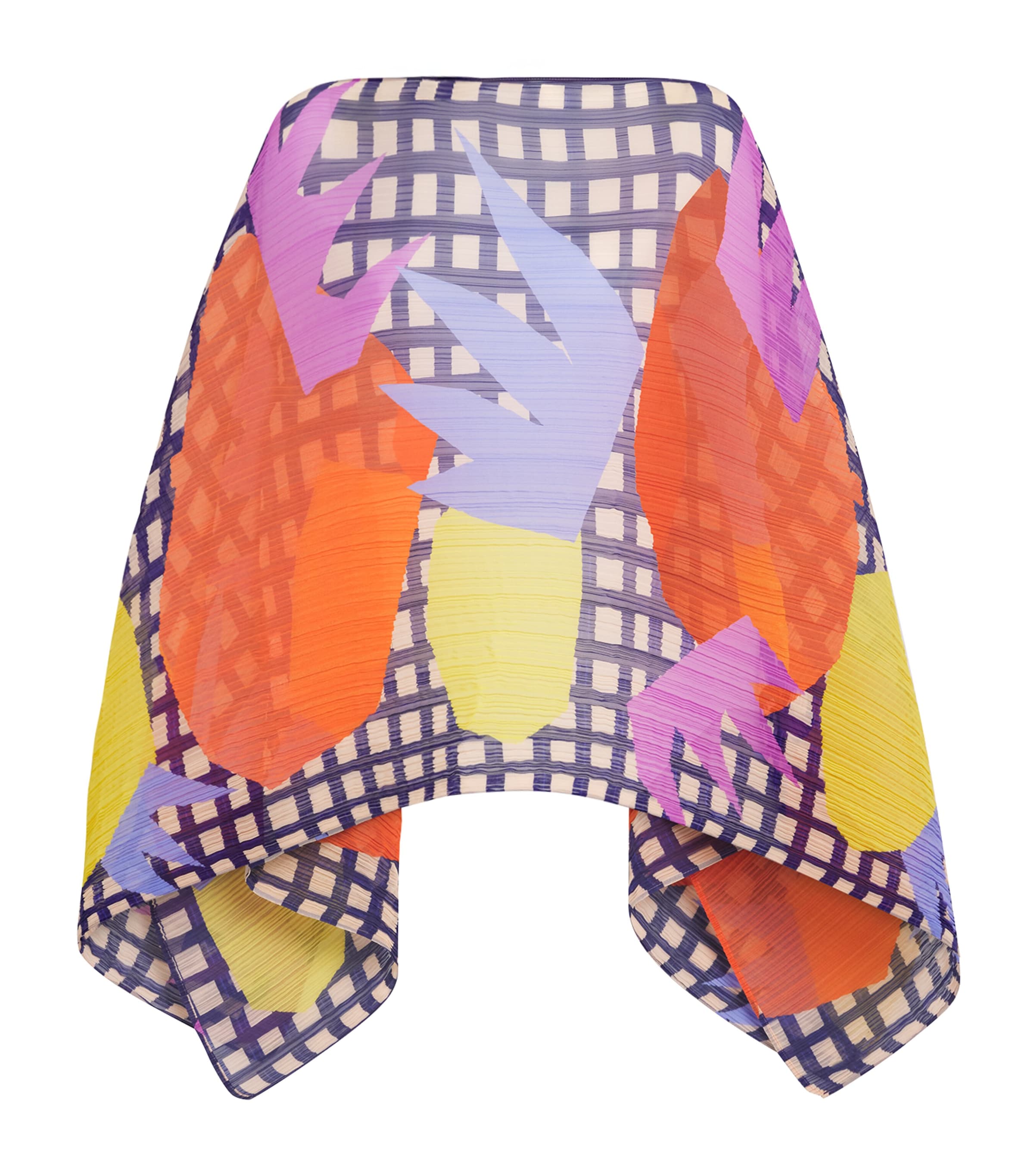 Pleats Please Issey Miyake Womens Printed Market Madame Stole Tomato