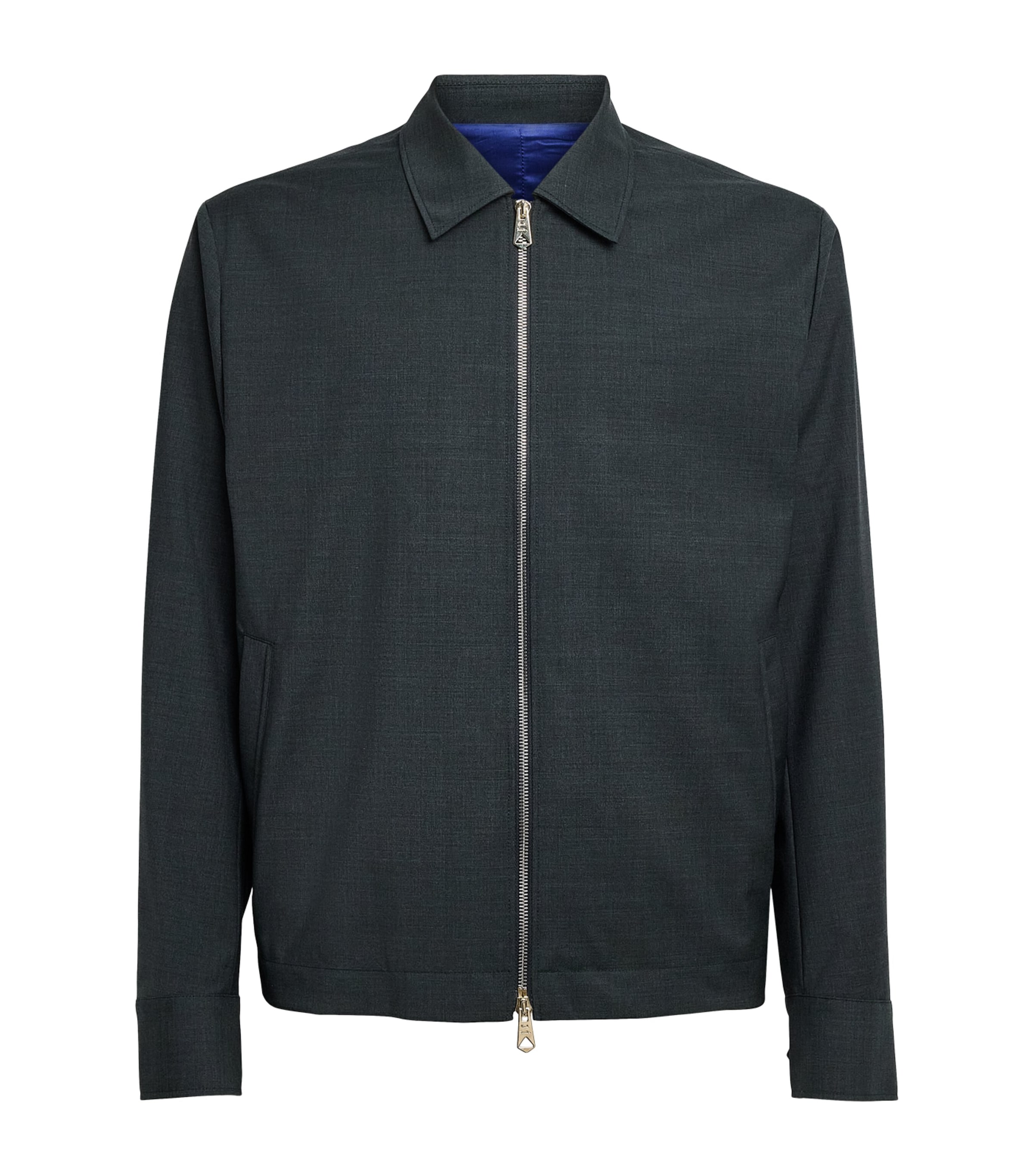 Paul Smith Mens Wool Harrington Jacket Dark Green