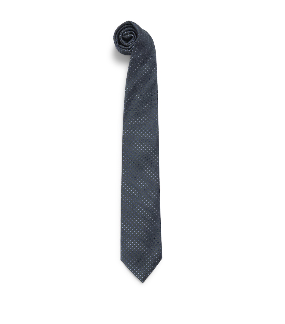 Corneliani Silk Jacquard Tie Green Coloured