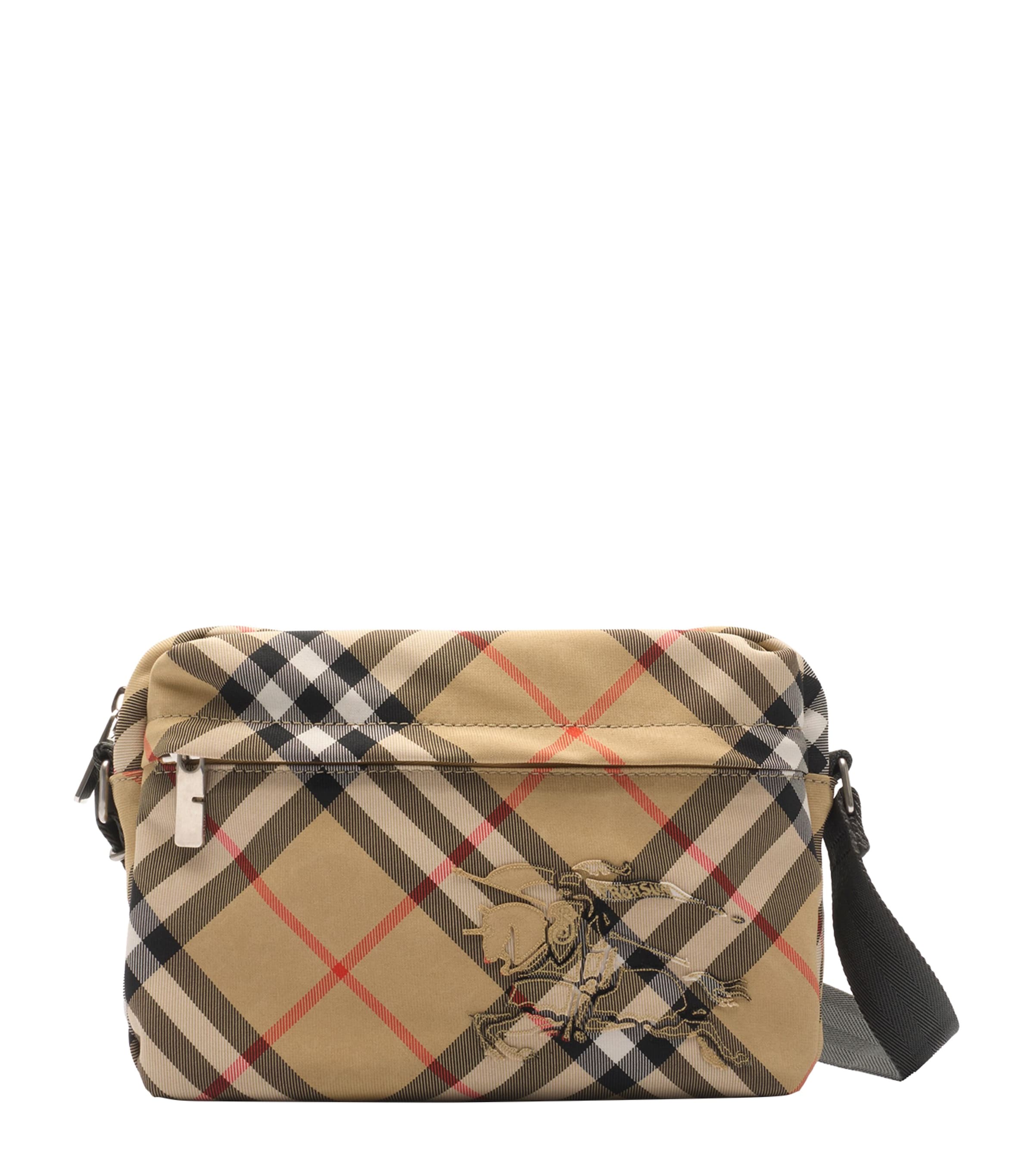 Small Canvas Check Cross-Body Bag