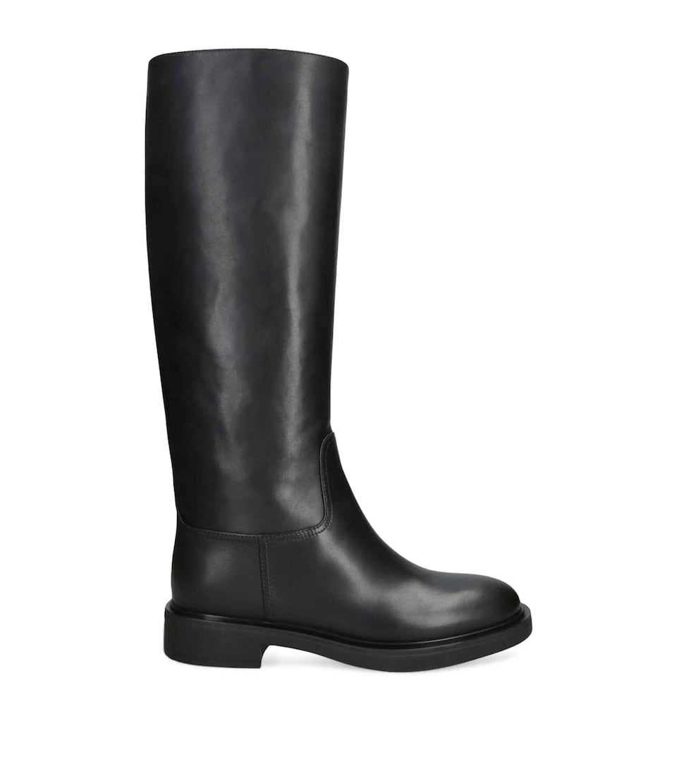 Gianvito Rossi Leather Ascott Knee-High Boots Black