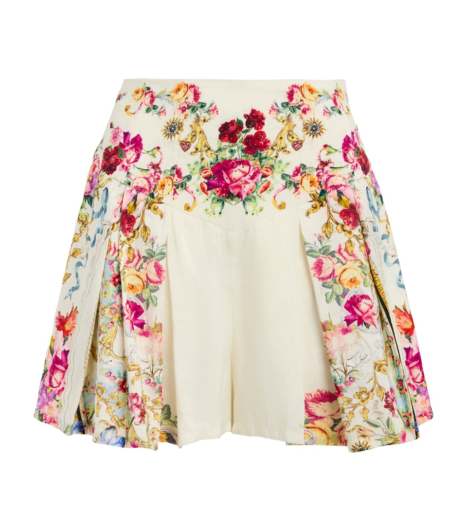 Camilla Womens Linen-Silk Embellished Shorts Torero Libertine