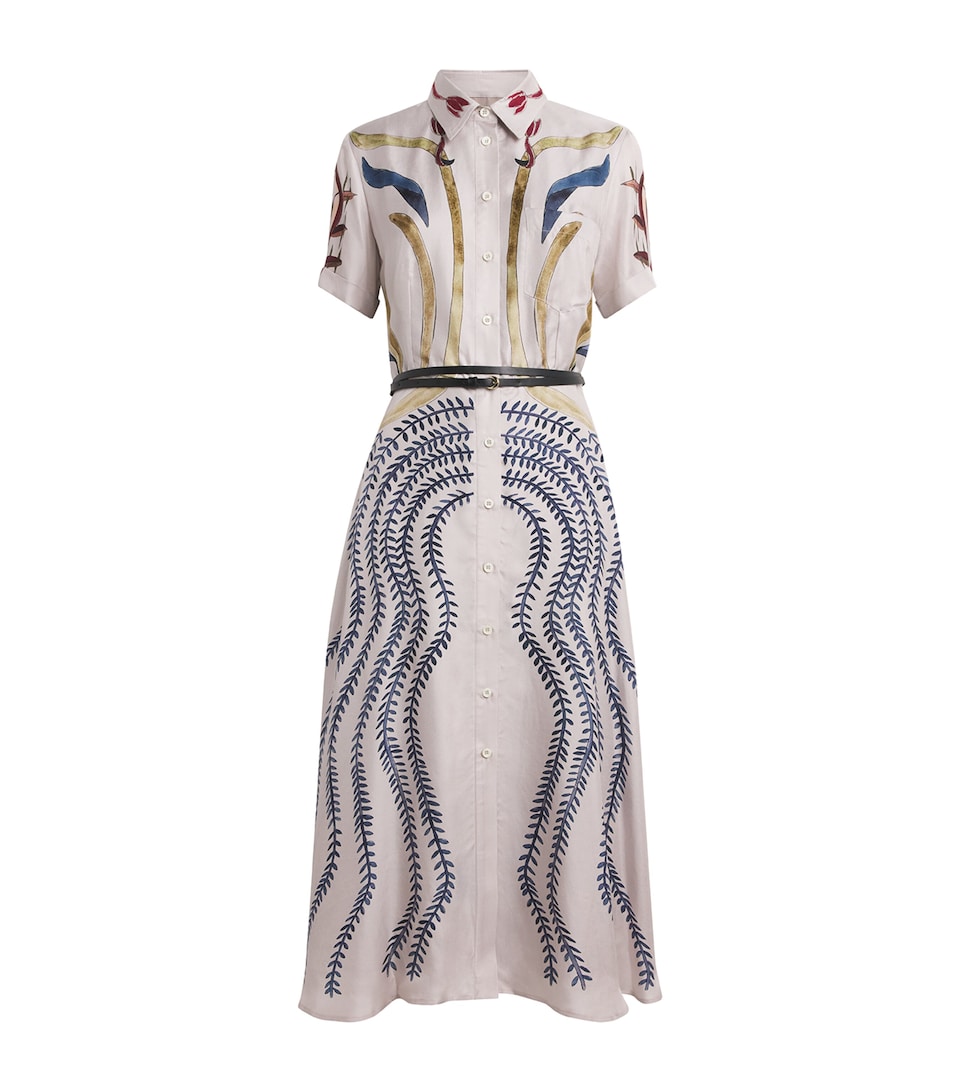 Altuzarra Womens Silk Kiera Midi Shirt Dress Llc Ash Btncl
