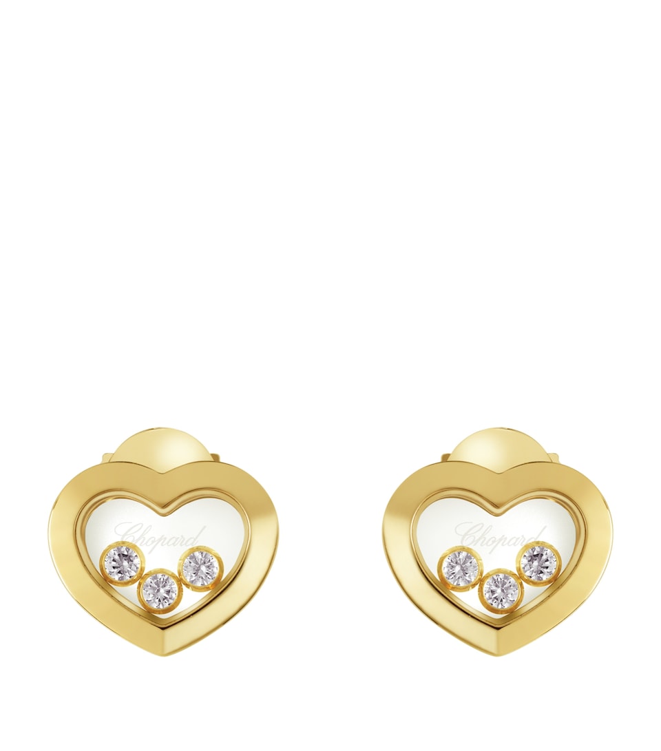 Yellow Gold and Diamond Happy Diamonds Icons Earrings