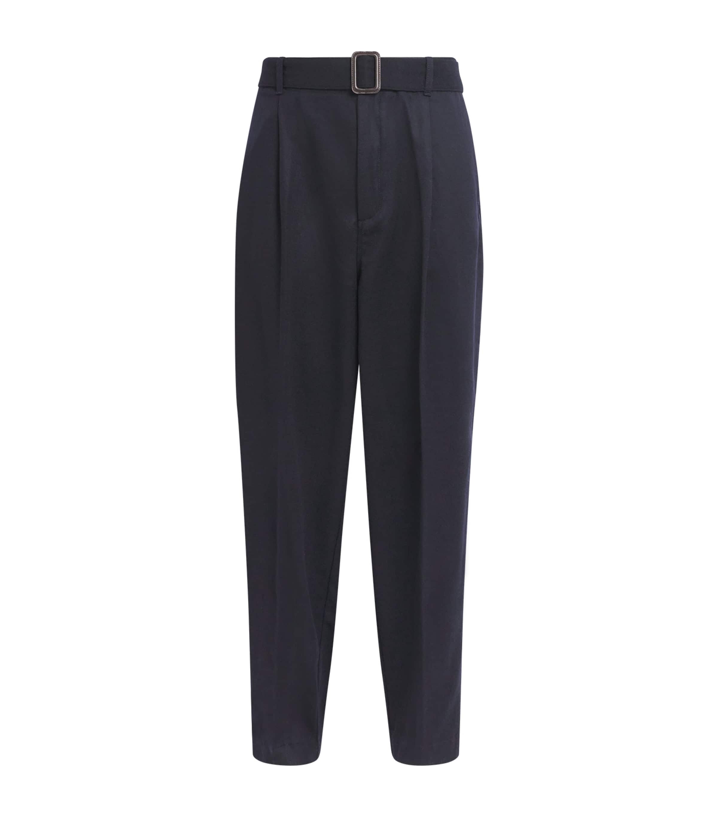 Virgin Wool-Cashmere Belted Trousers