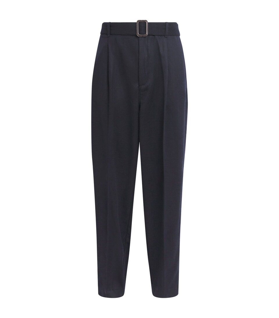 Virgin Wool-Cashmere Belted Trousers