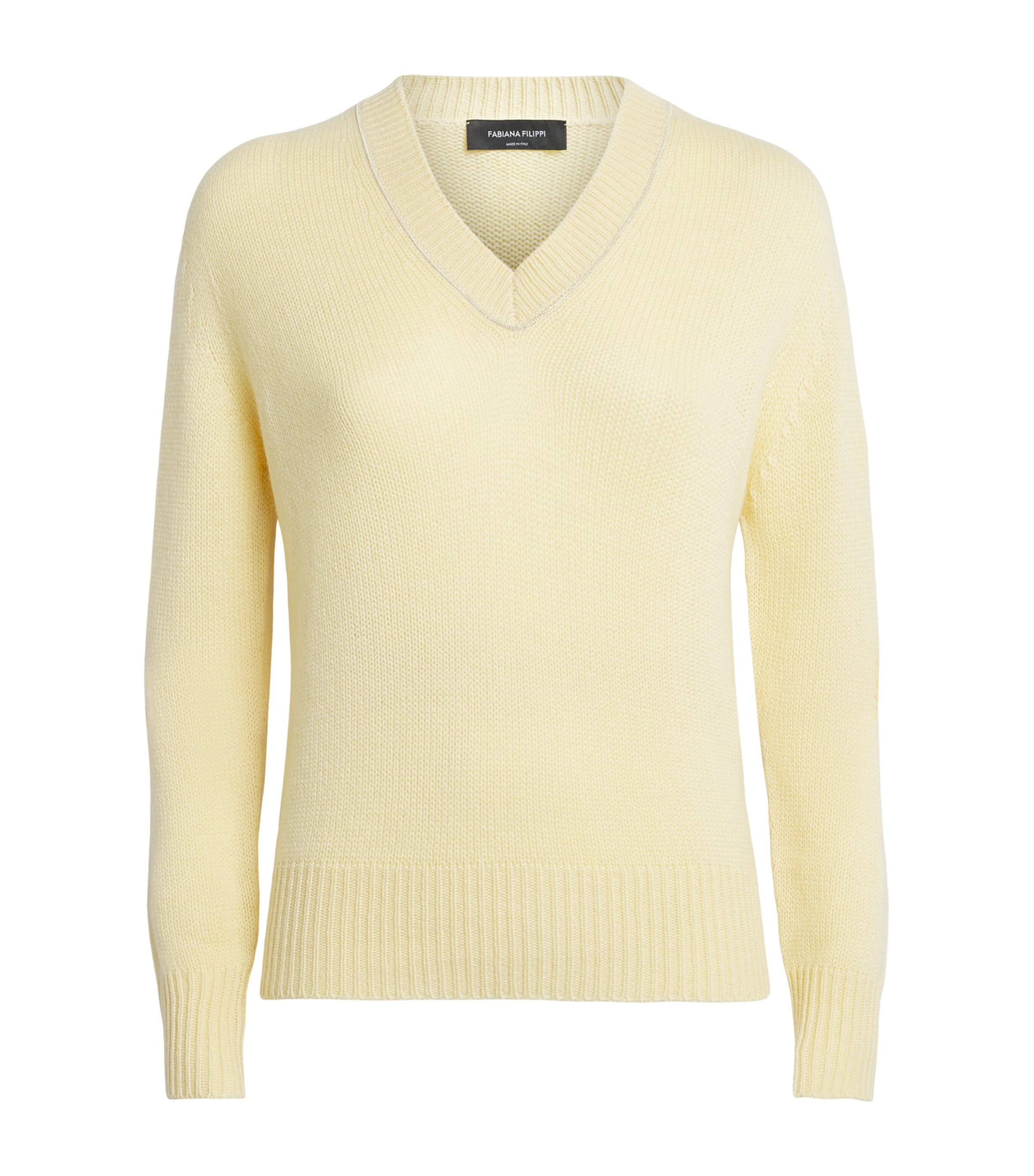 Fabiana Filippi Womens Cashmere V-Neck Sweater Giallo