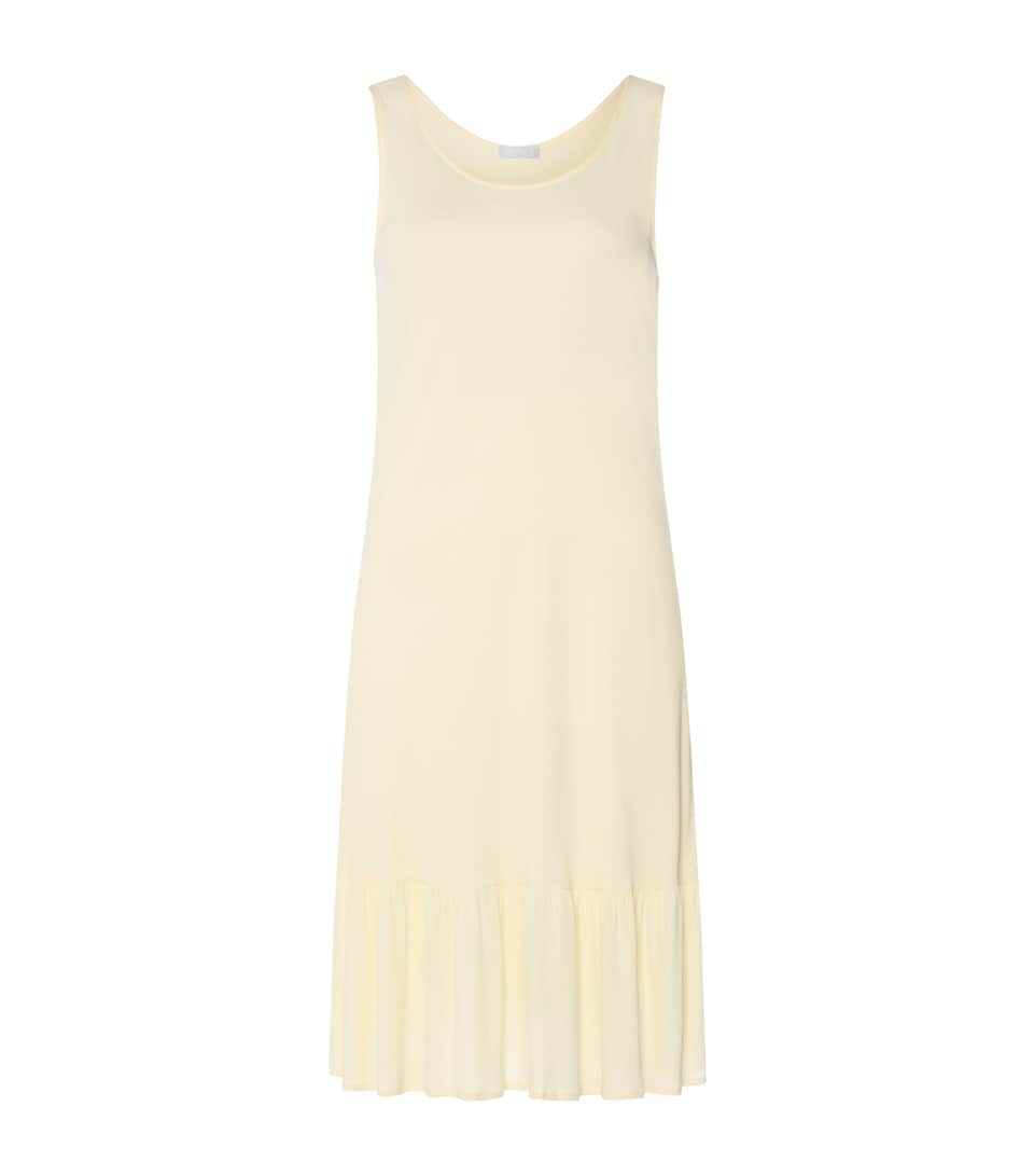 Hanro Womens Ruffle-Trim Isabella Nightdress Lemon Cake