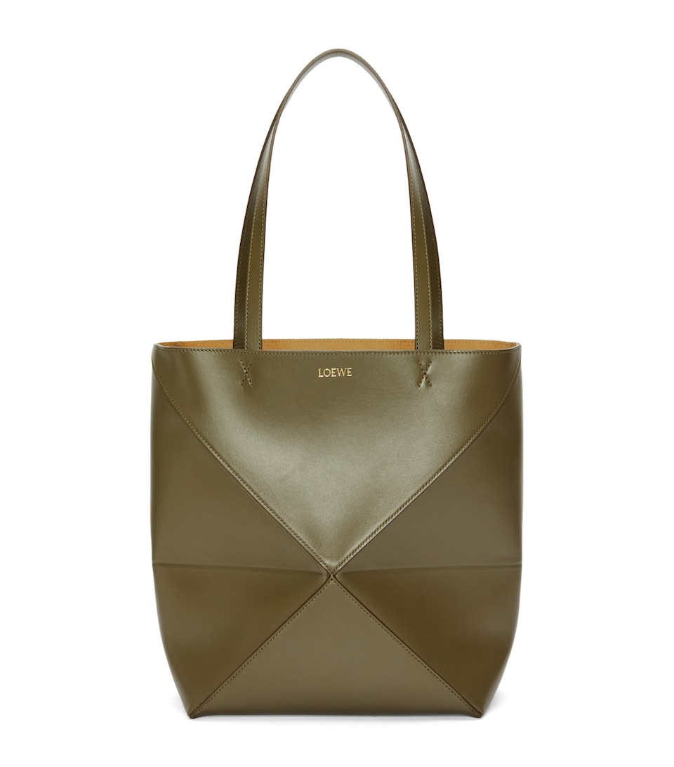 Medium Leather Puzzle Fold Tote Bag