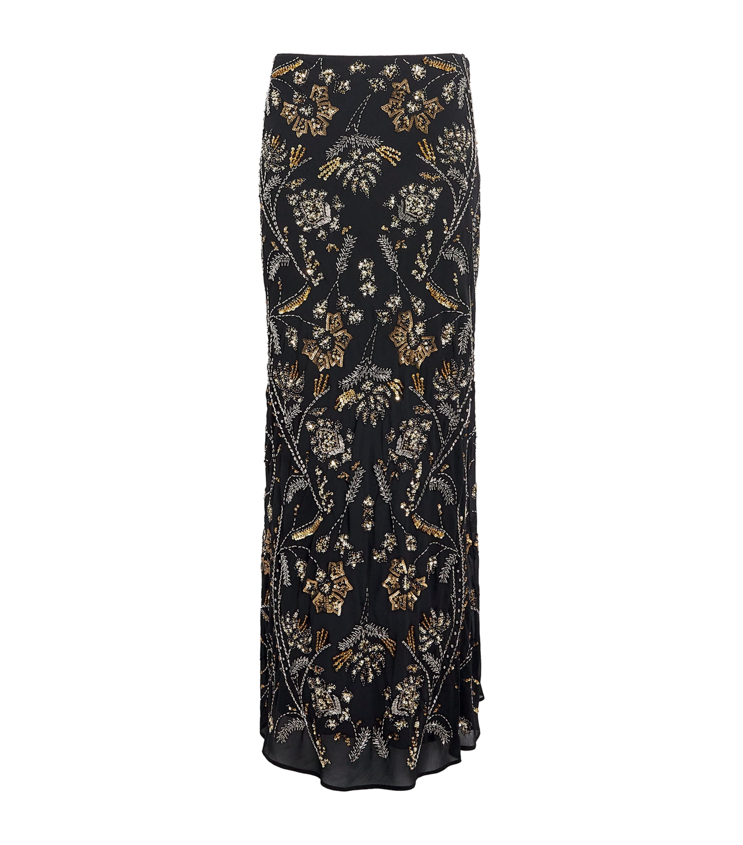 Veronica Beard Womens Embellished Medina Maxi Skirt Black
