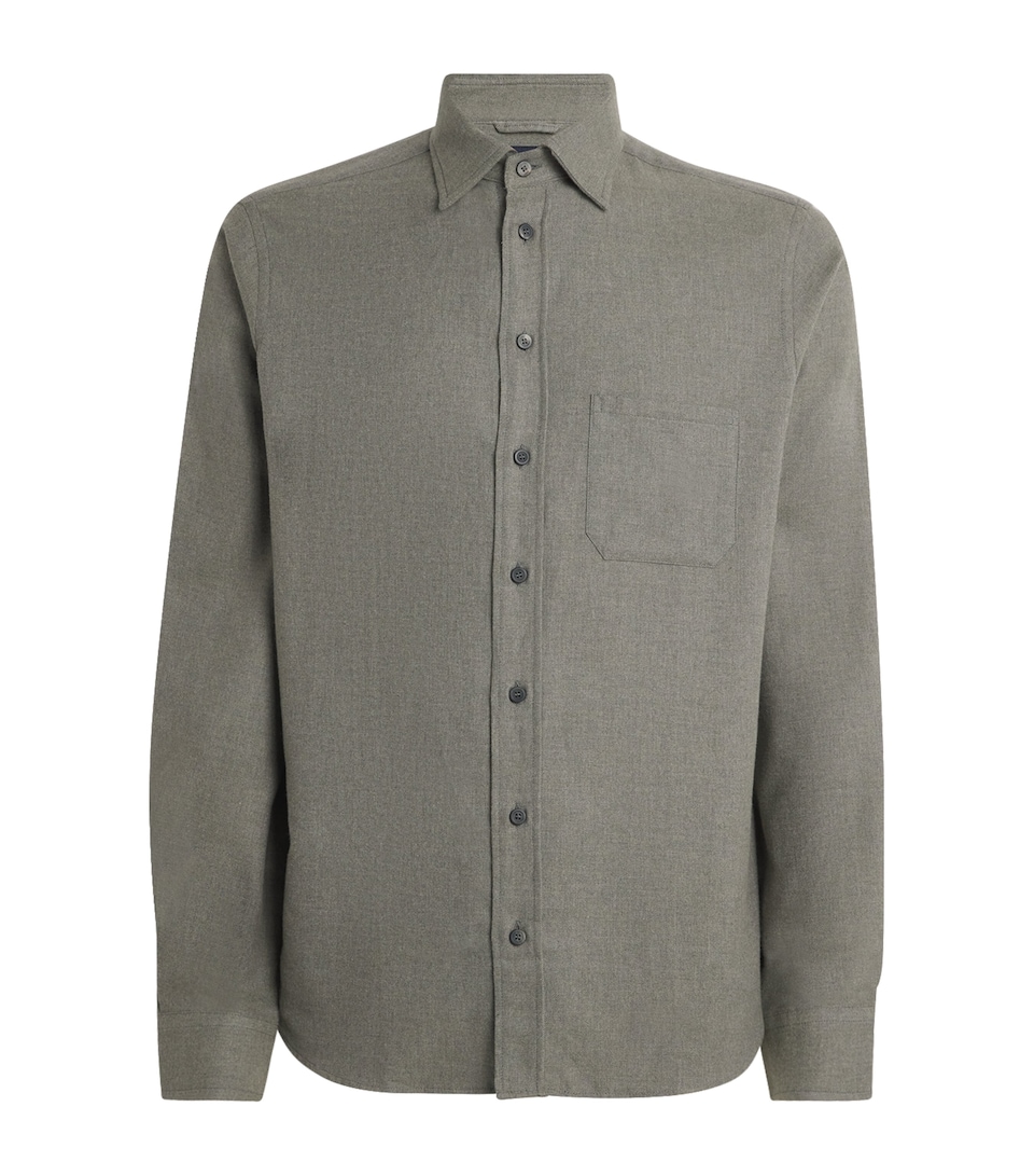 Sease Mens Cotton Button-Up Shirt Sage Green