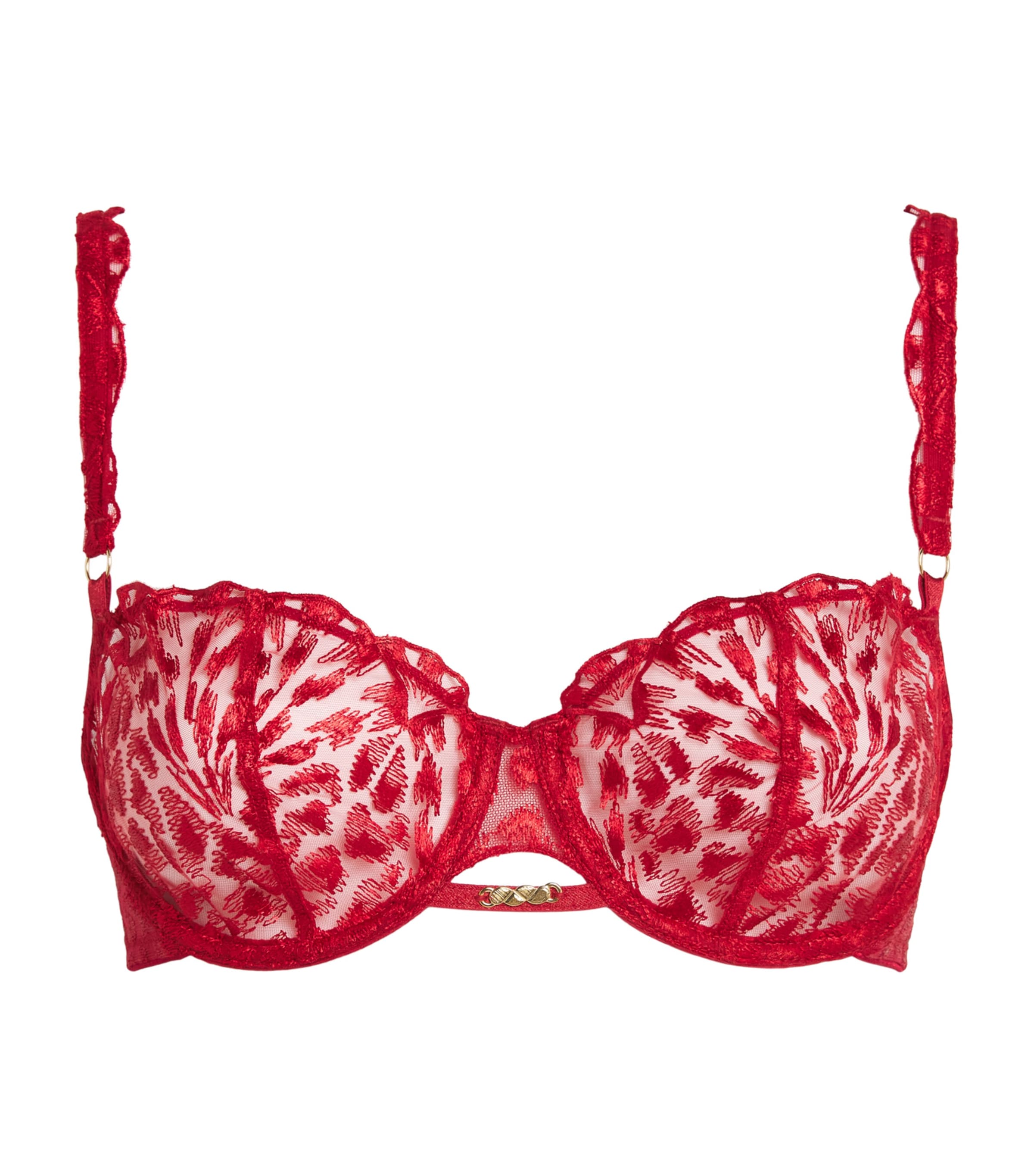 Aubade Womens Crazy in Love Half-Cup Bra Red Delight