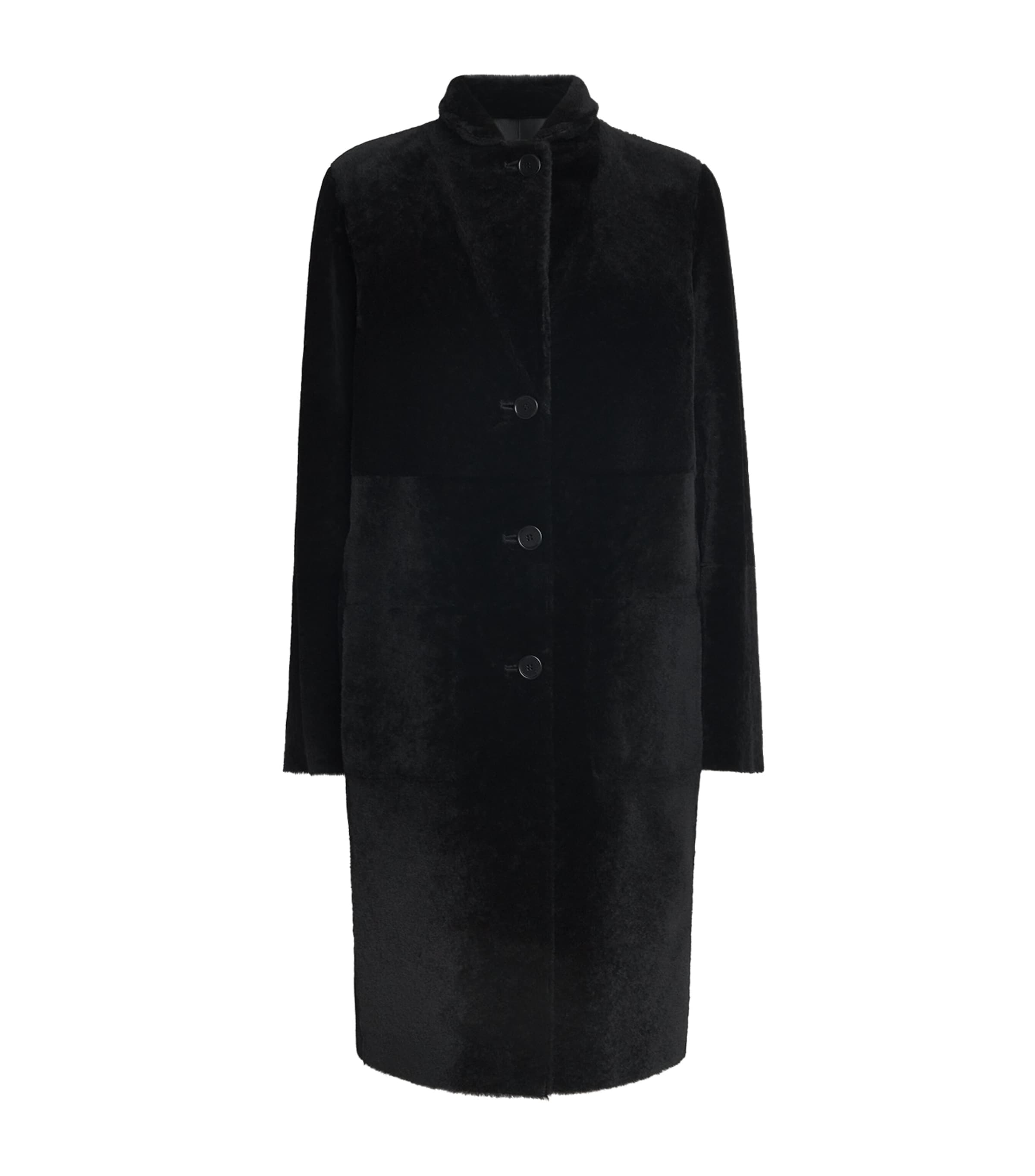 Reversible Shearling-Leather Britanny Coat
