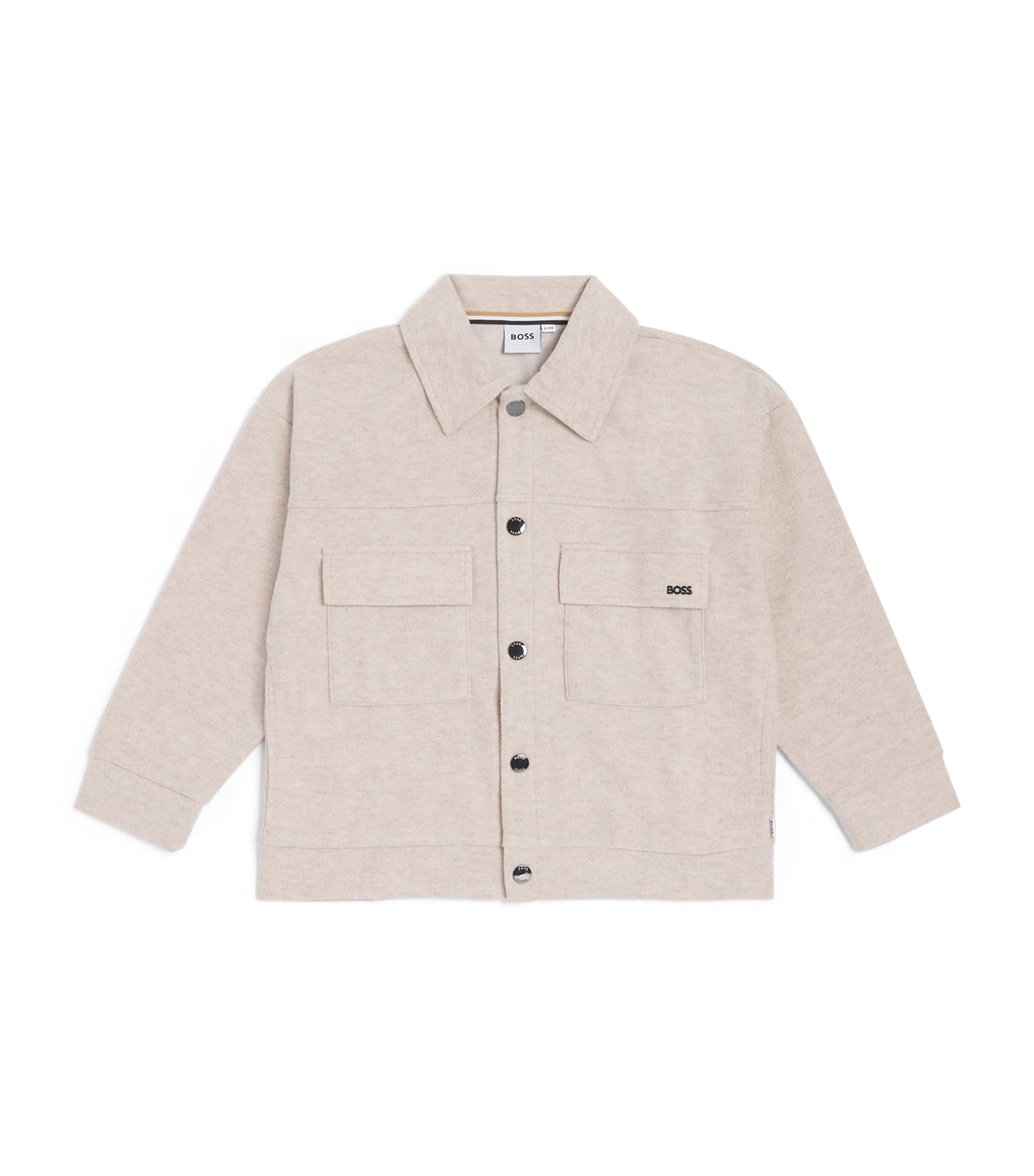 BOSS Kidswear Brushed Overshirt (4-16 Years) Off White Marl