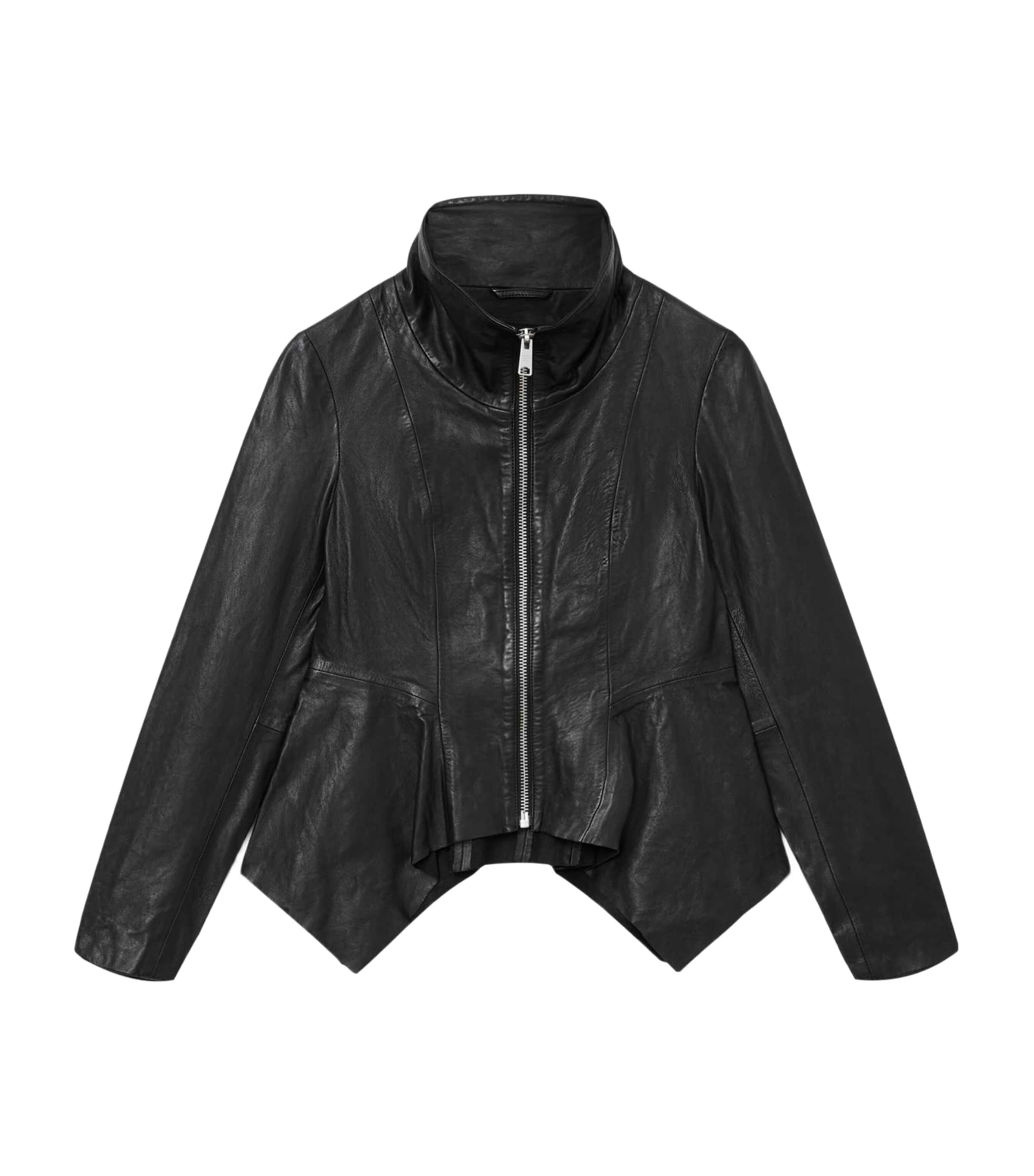 AllSaints Womens Leather Grace Biker Jacket Black