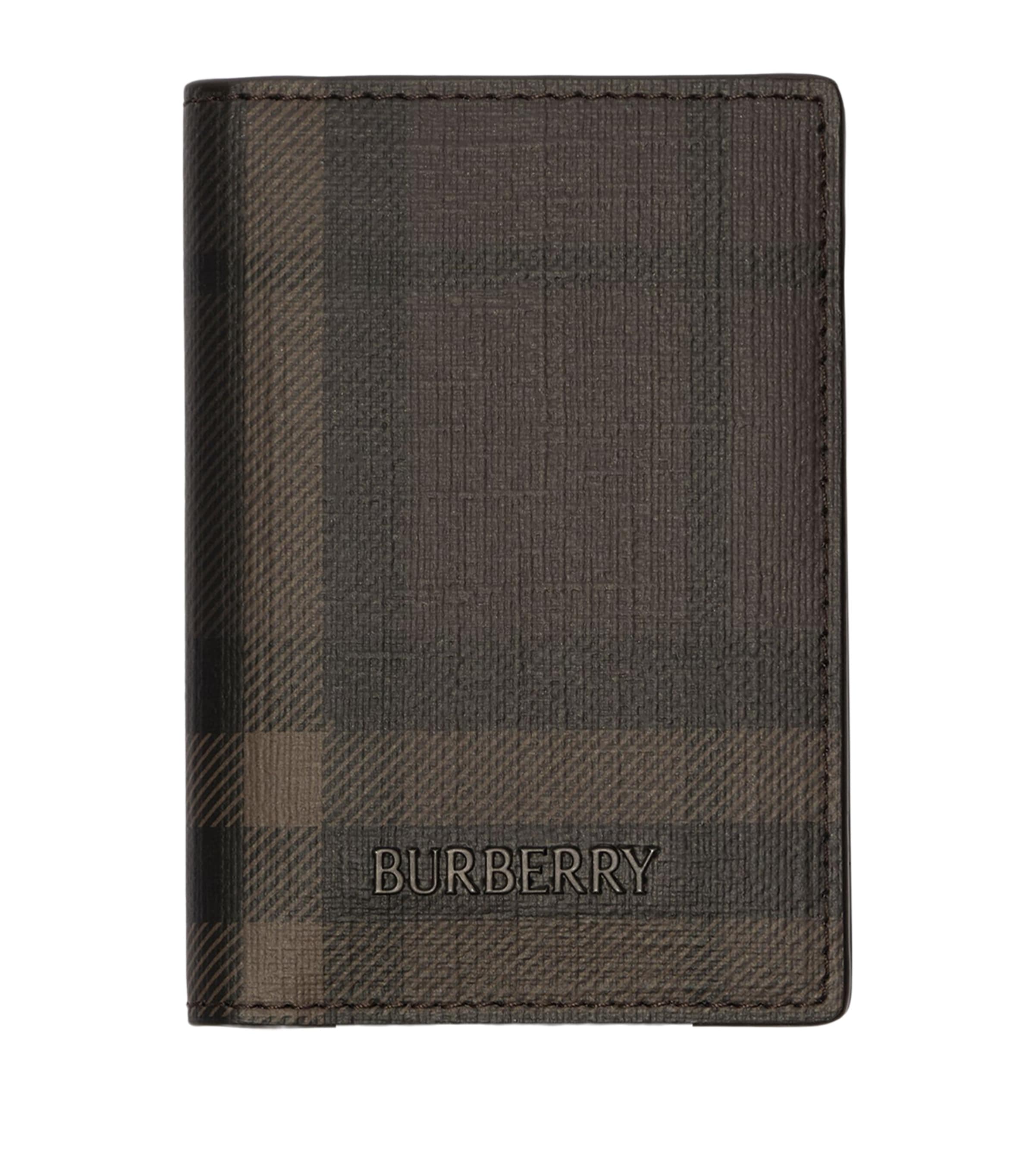 Burberry City Check Folding Card Holder Dark Brown