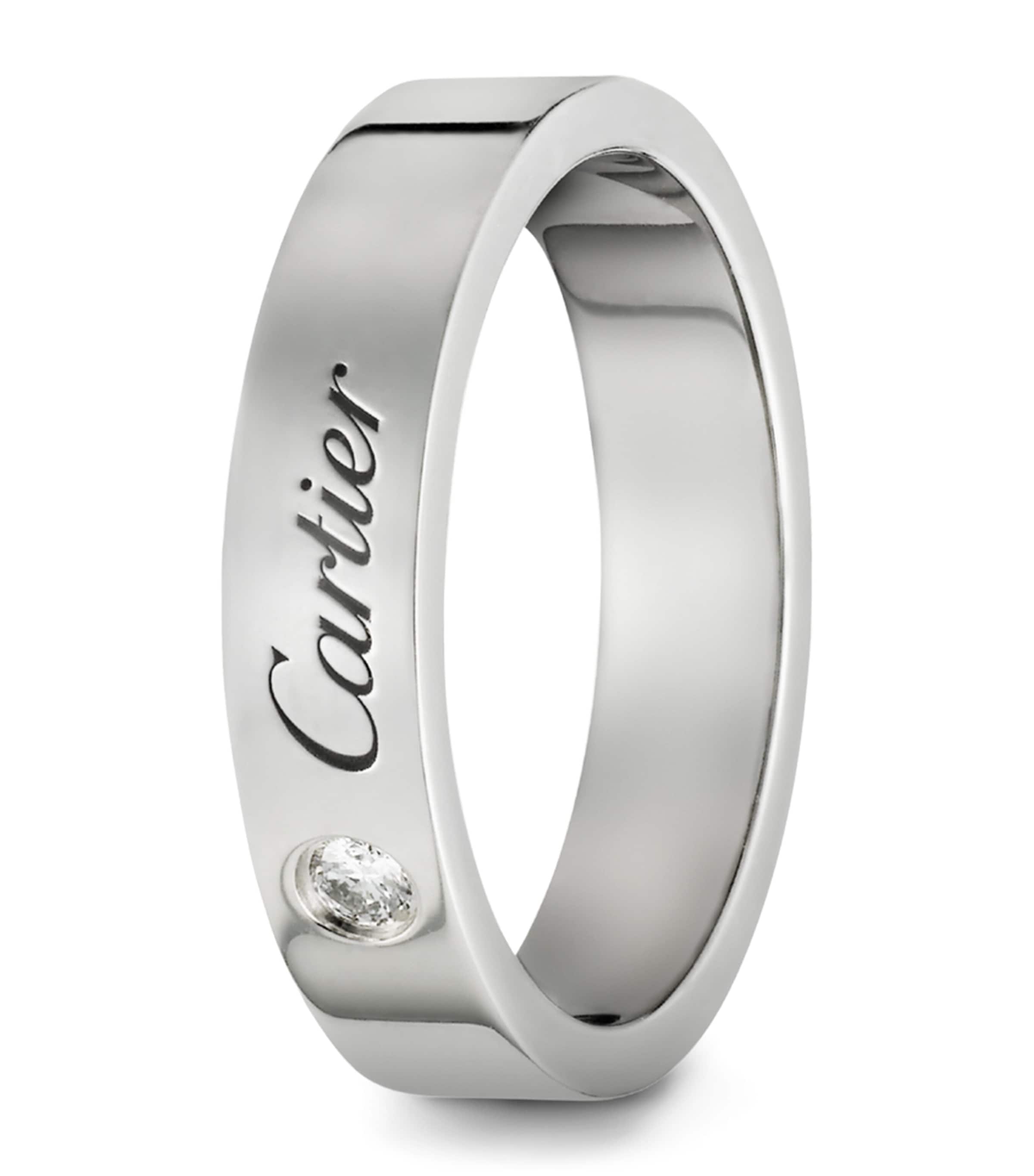 Cartier Platinum and Diamond C de Cartier Wedding Band (4mm) Platinum
