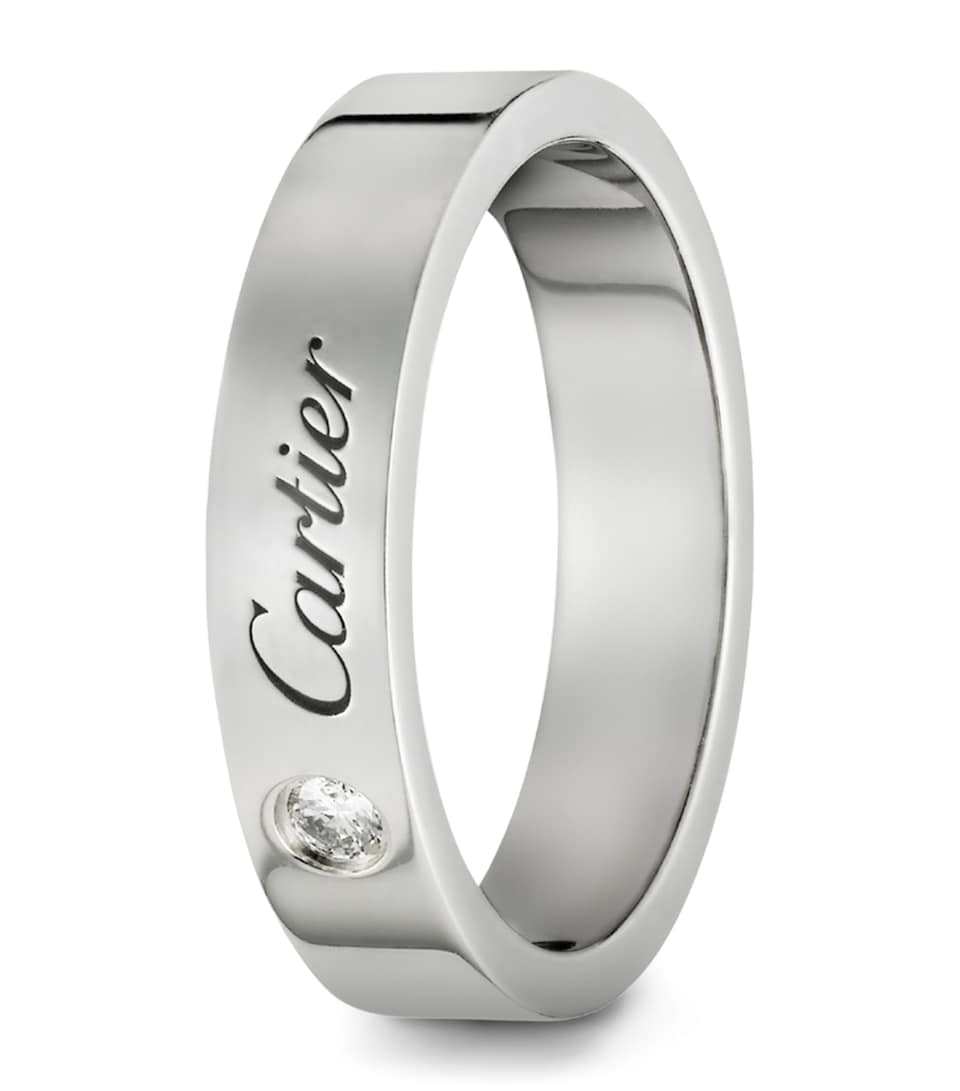 Cartier Platinum and Diamond C de Cartier Wedding Band (4mm) Platinum