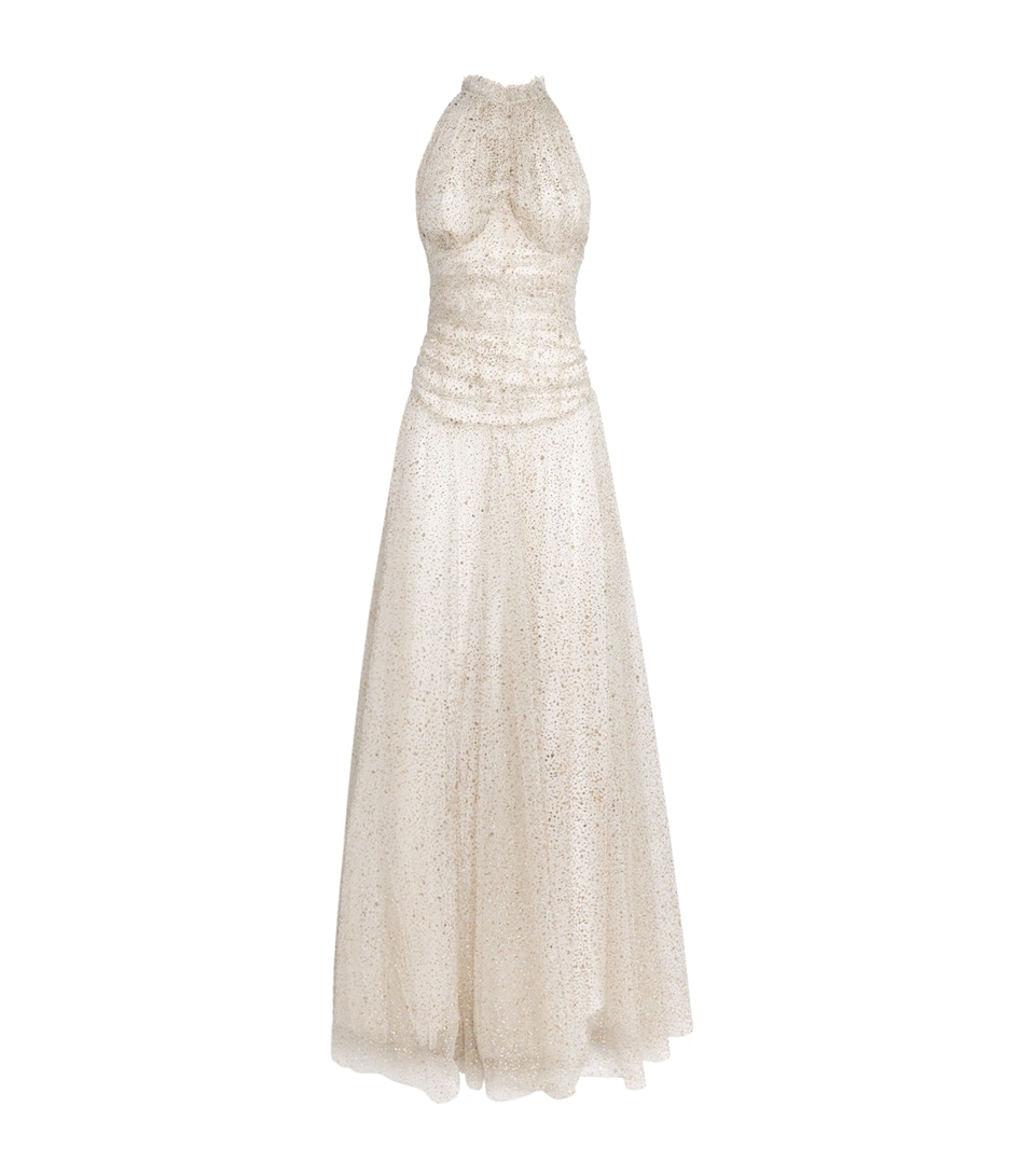 Tulle Embellished Nue Gown