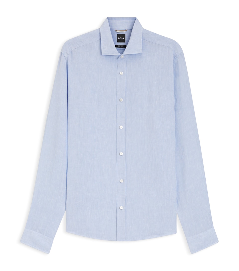BOSS Mens Linen Regular-Fit Shirt