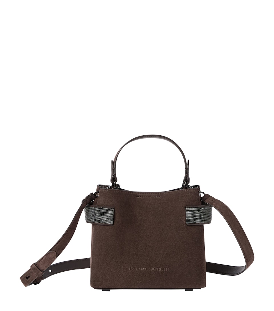 Brunello Cucinelli Small Suede Essence Top-Handle Bag