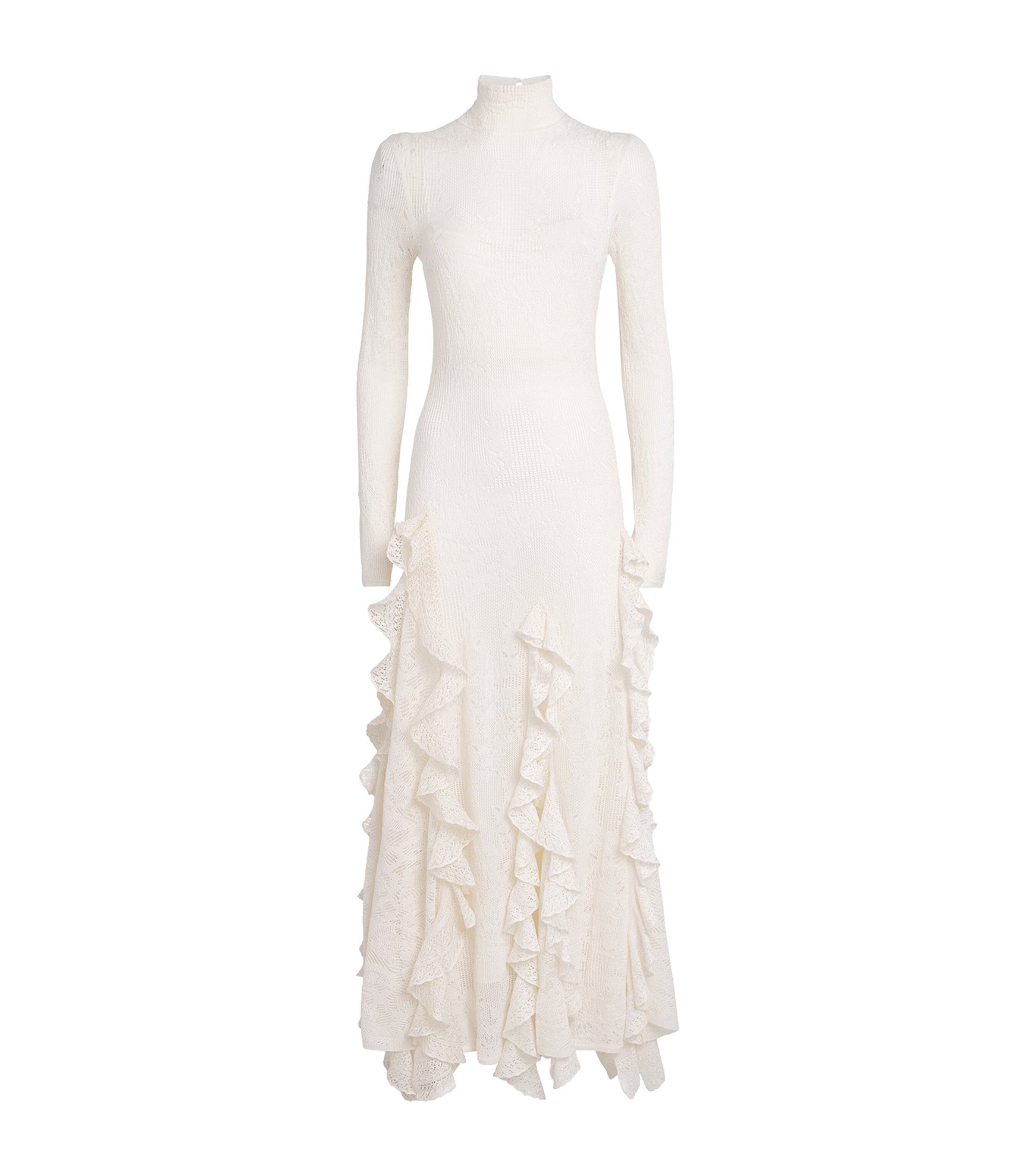 Gabriela Hearst Womens Wool-Silk Pointelle-Knit Solway Maxi Dress Ivr Ivory