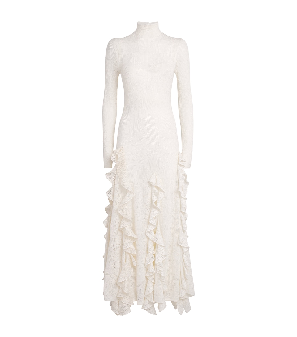 Gabriela Hearst Womens Wool-Silk Pointelle-Knit Solway Maxi Dress Ivr Ivory