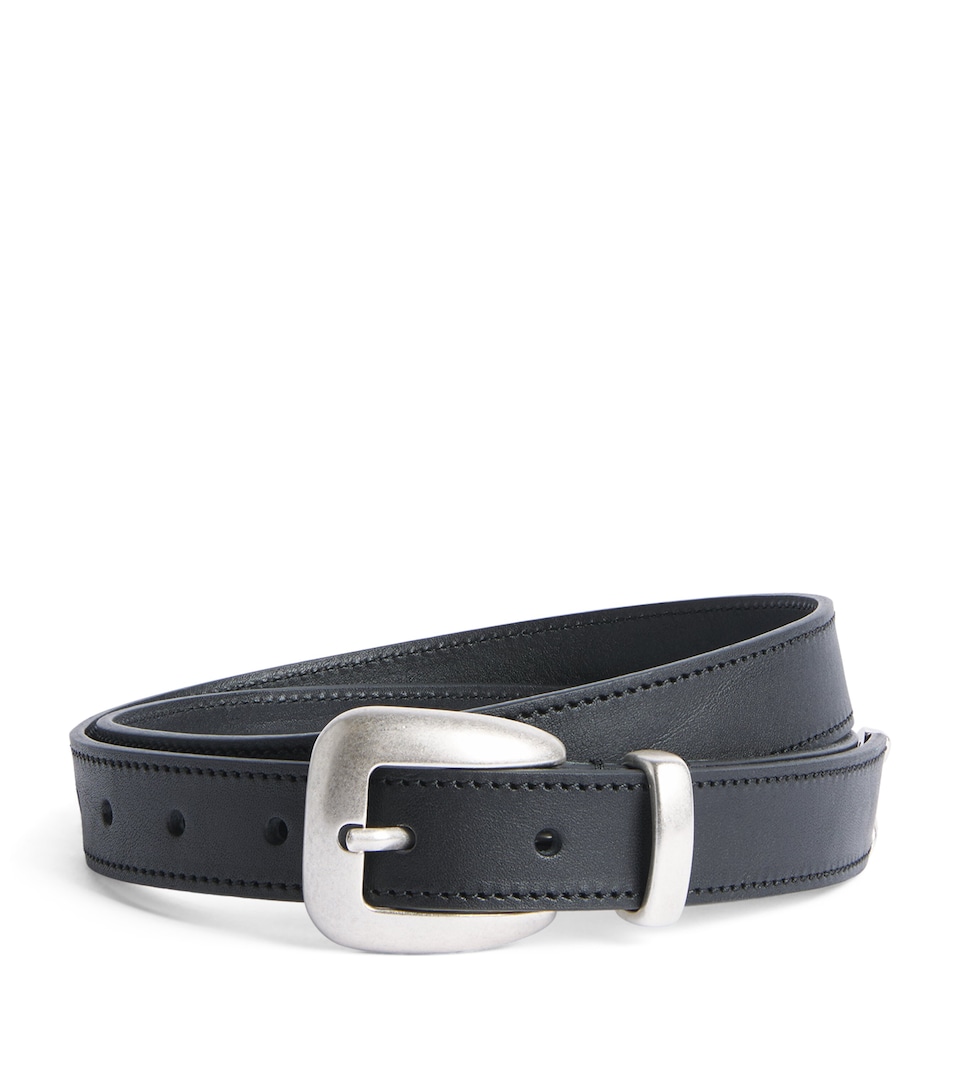 Molebo Leather Western Belt Black Leather