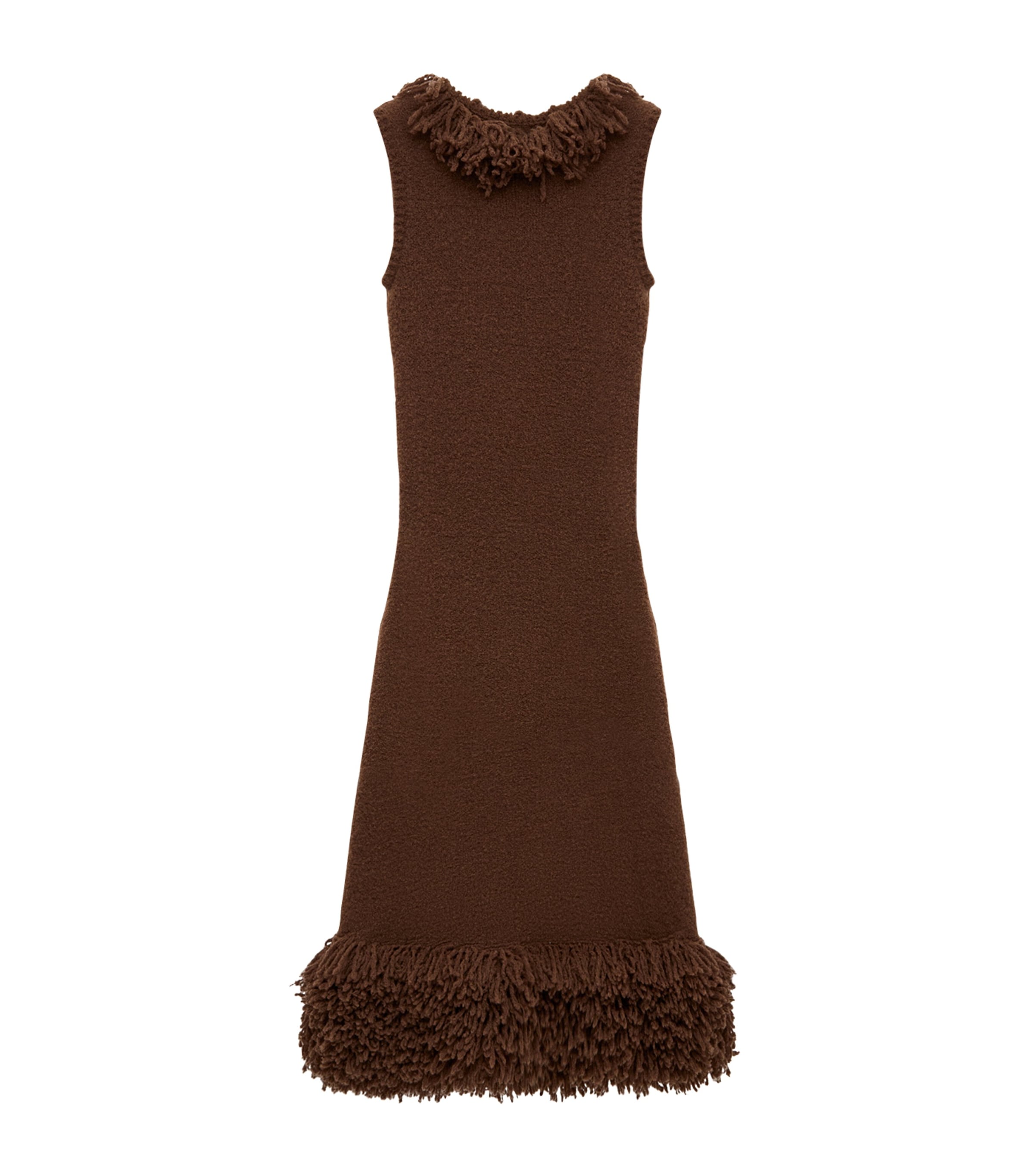 LOEWE Womens Wool-Blend Mini Dress Brown