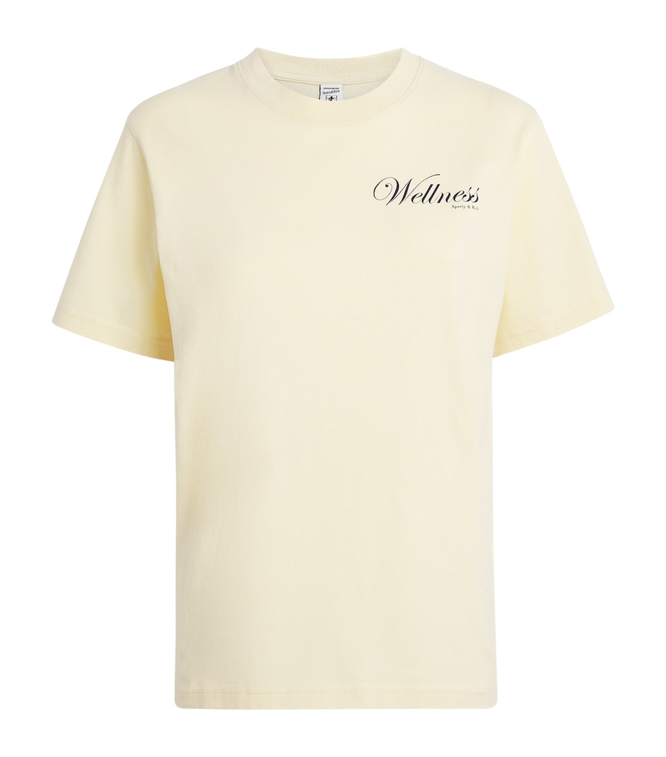 Sporty & Rich Womens Cotton Graphic T-Shirt Almond Navy