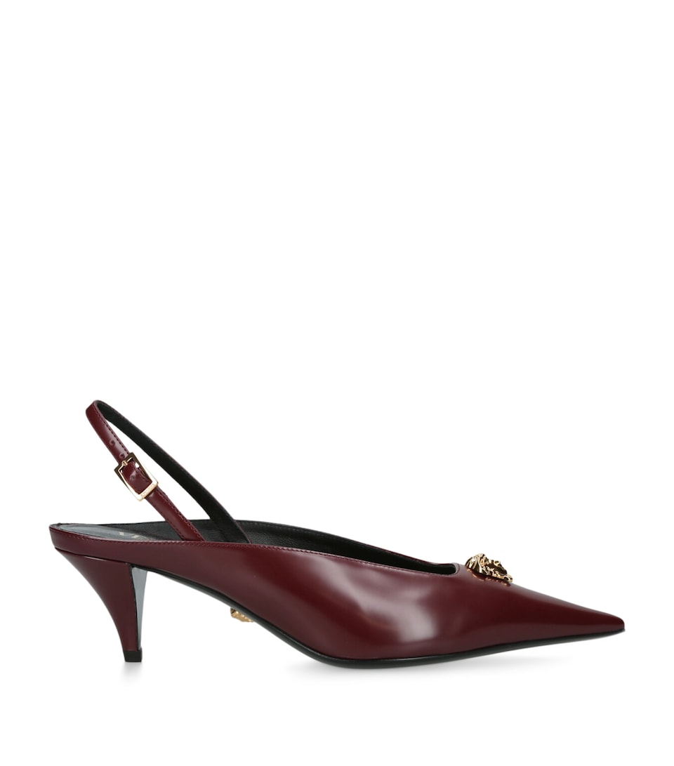 Leather La Medusa Slingback Heels 55